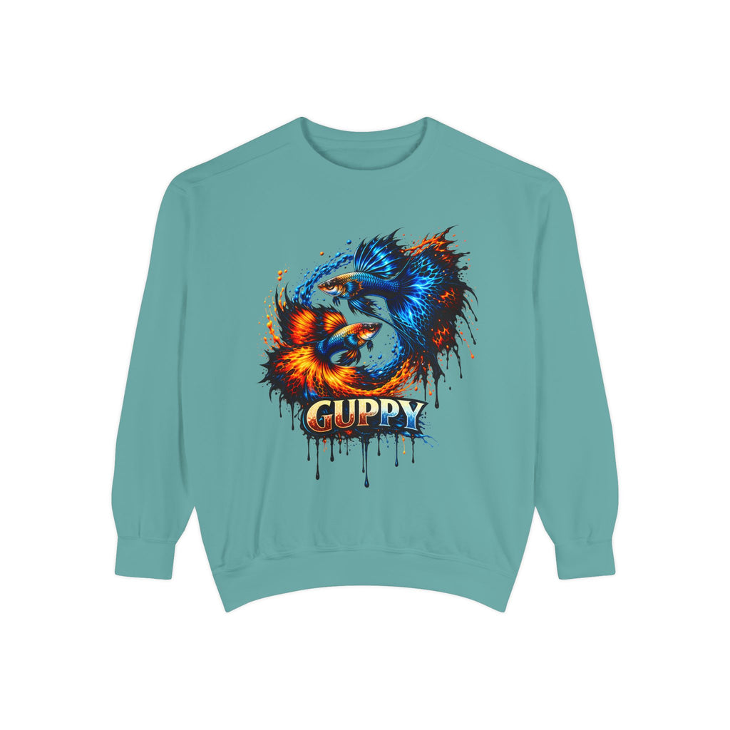 Fire & Ice Guppy – Premium "Neon Flare" Garment-Dyed Sweatshirt