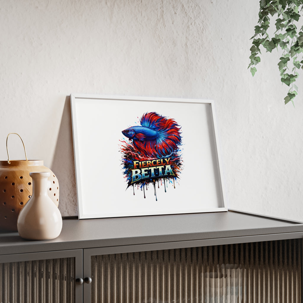 Fiercely Betta Framed Poster — Colorful Betta Fish Wall Art