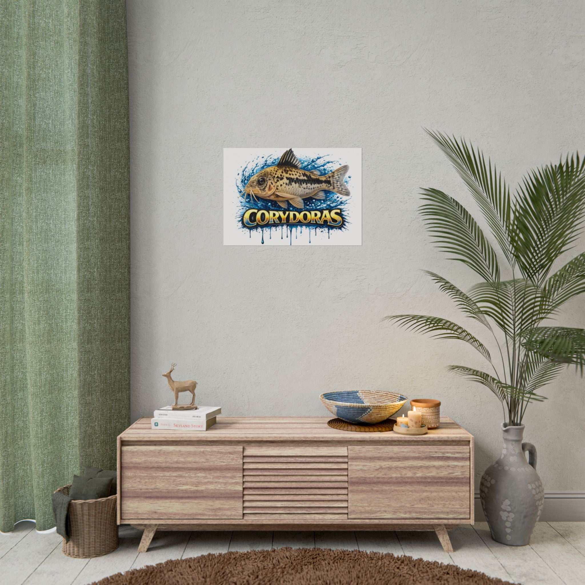Corydoras Aquarium Fish Poster — Rolled Decorative Wall Art for Fishkeepers