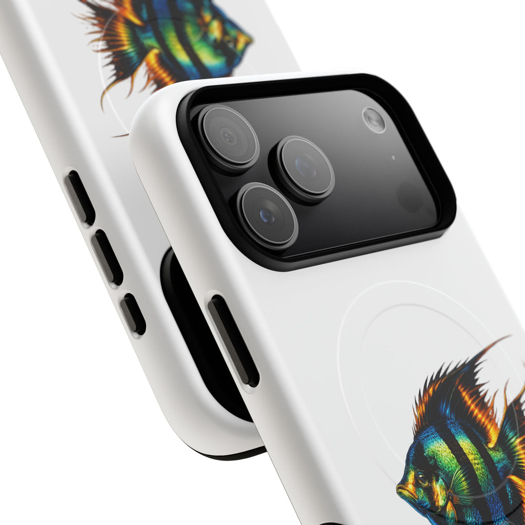 Angelfish Art Tough Magnetic Phone Case — Colorful Aquarium Fish iPhone Cover