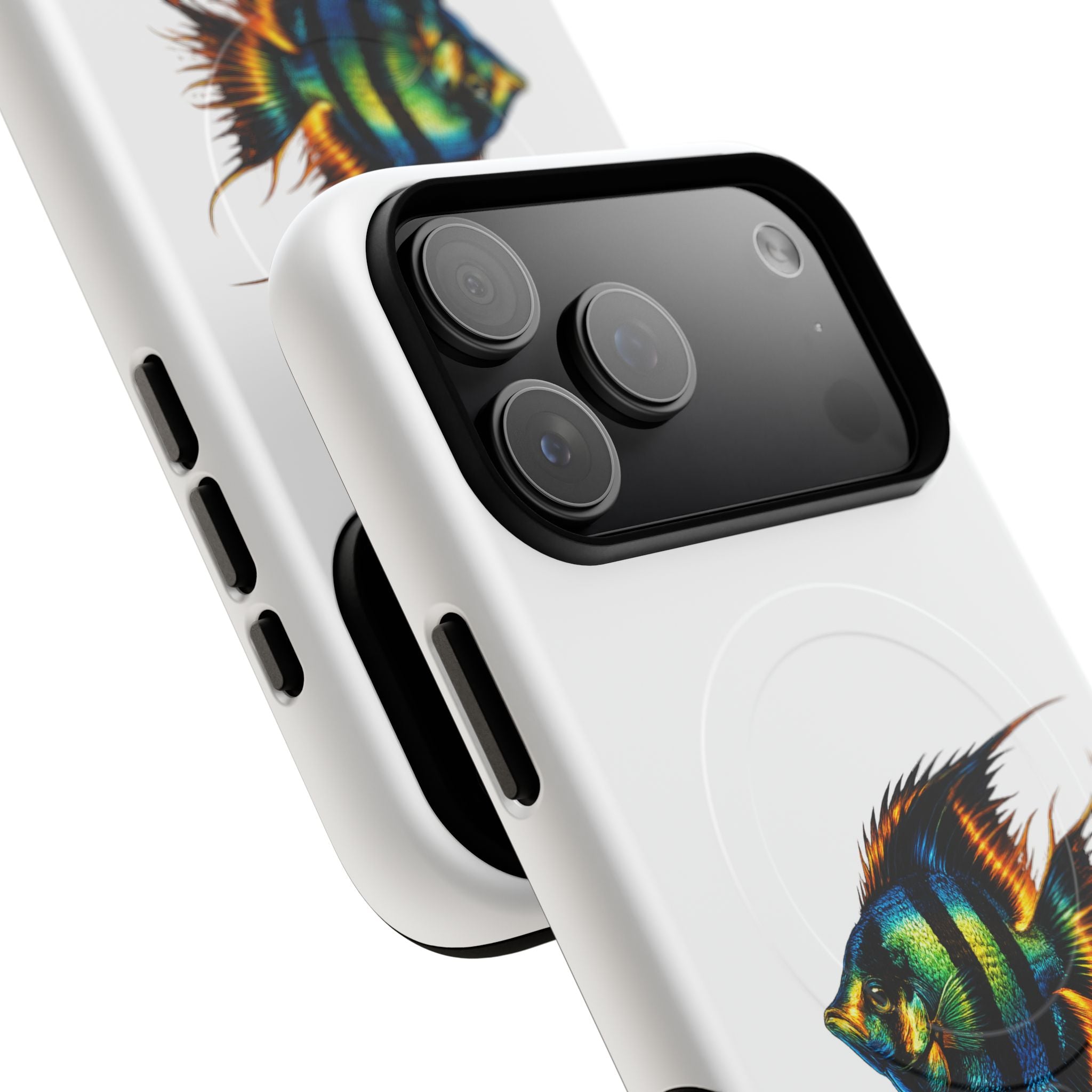 Angelfish Art Tough Magnetic Phone Case — Colorful Aquarium Fish iPhone Cover