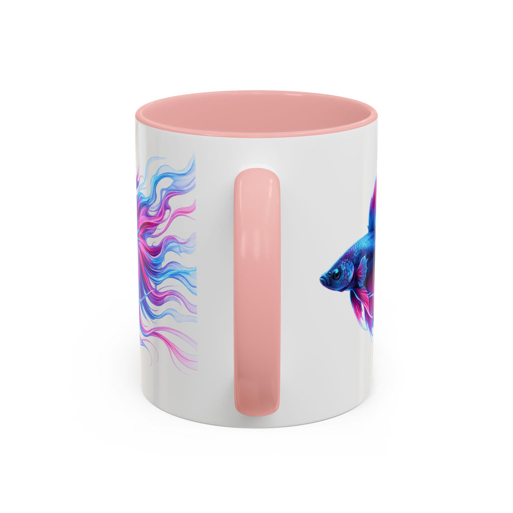 Betta Fish Accent Coffee Mug — Vibrant Neon Betta Design (11/15 oz)