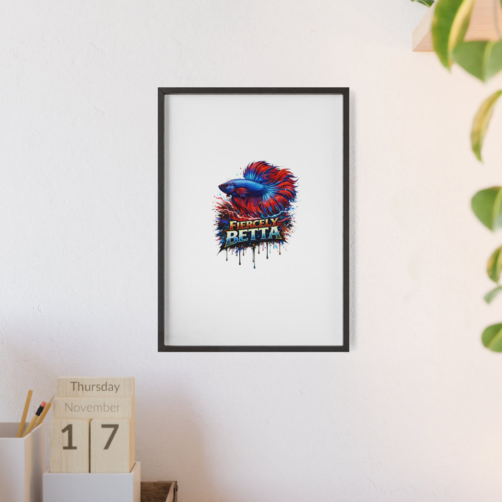 Fiercely Betta Framed Poster — Colorful Betta Fish Wall Art