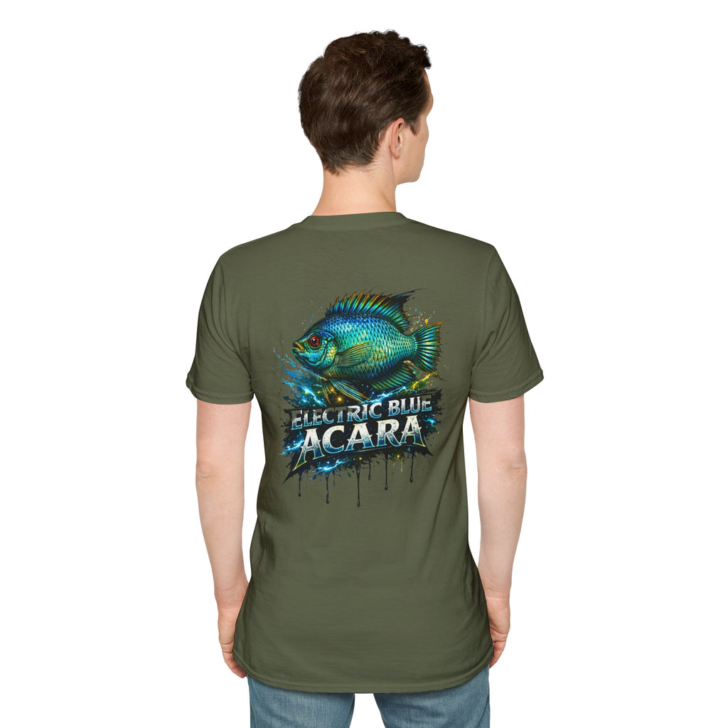 Electric Blue Acara Fish T-Shirt — Vibrant Angler Graphic Tee
