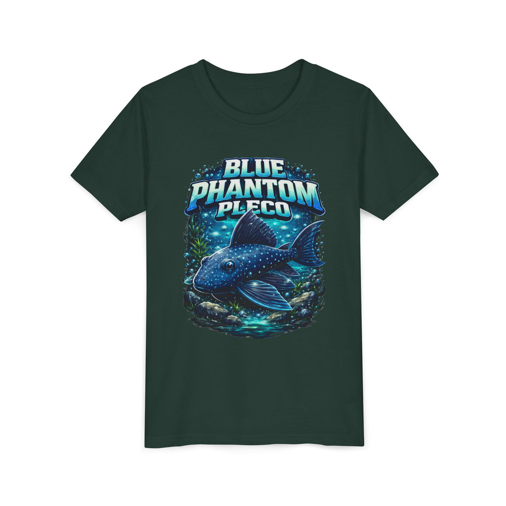 Blue Phantom Pleco Youth Tee – Kids Fish Aquarium T-Shirt