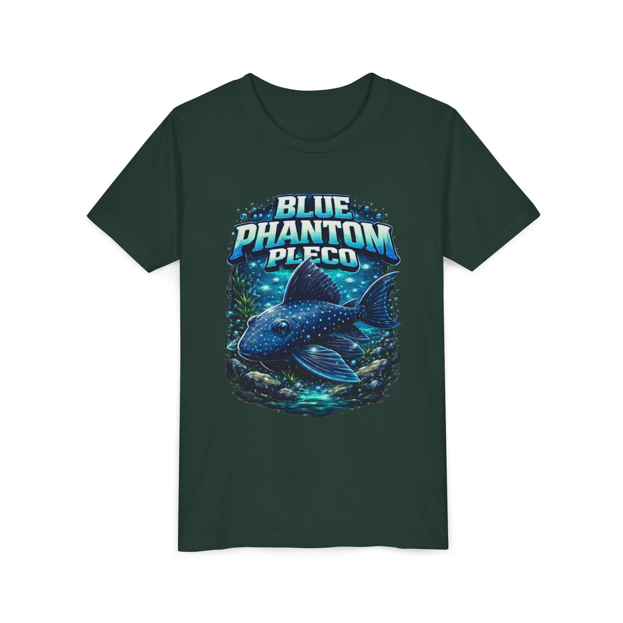 Blue Phantom Pleco Youth Tee – Kids Fish Aquarium T-Shirt