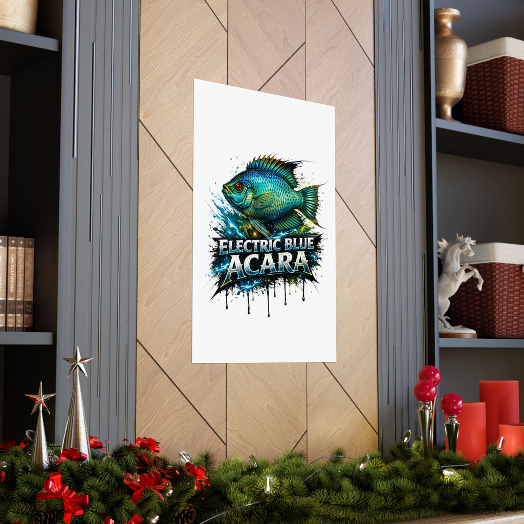 Electric Blue Acara – Matte Vertical Poster