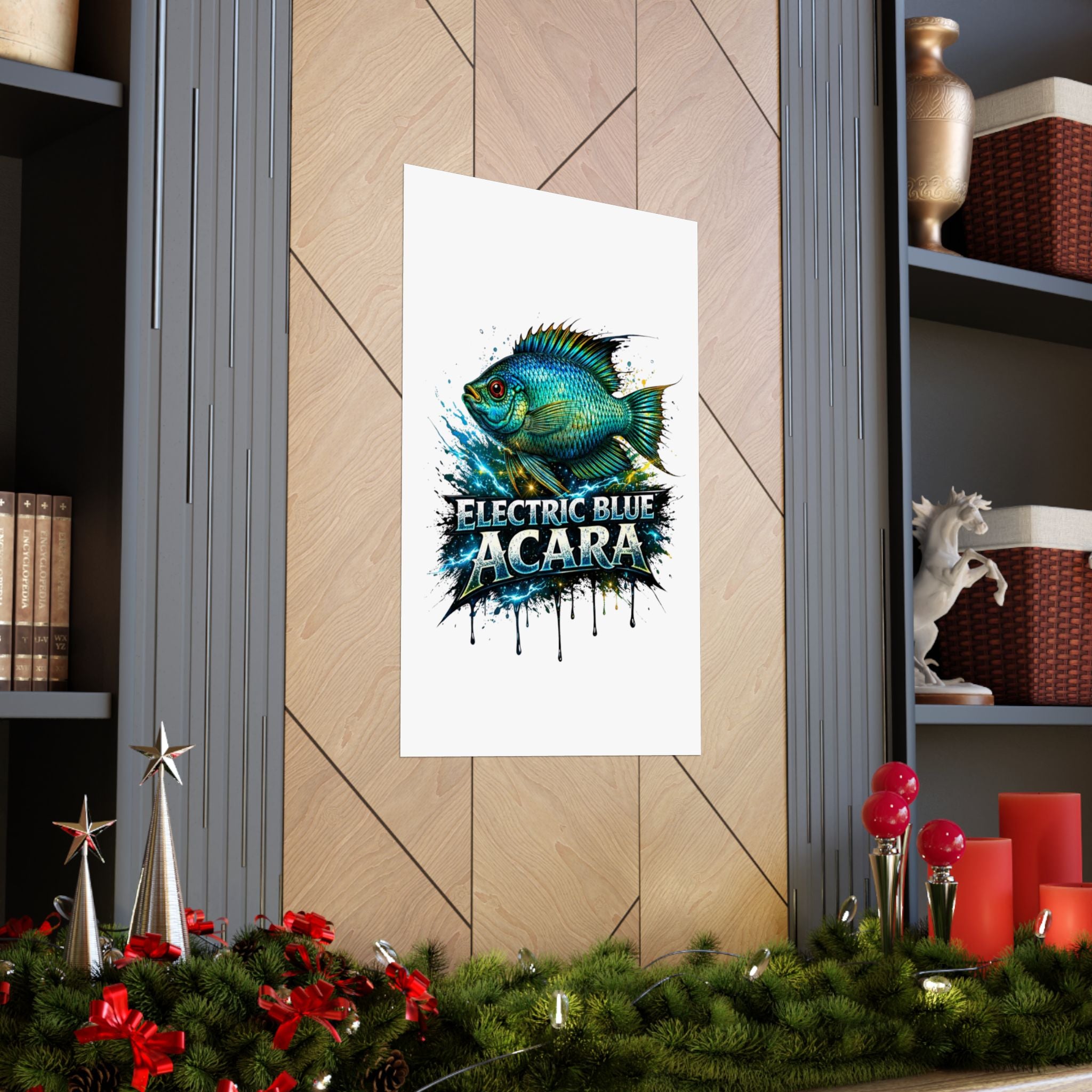 Electric Blue Acara – Matte Vertical Poster
