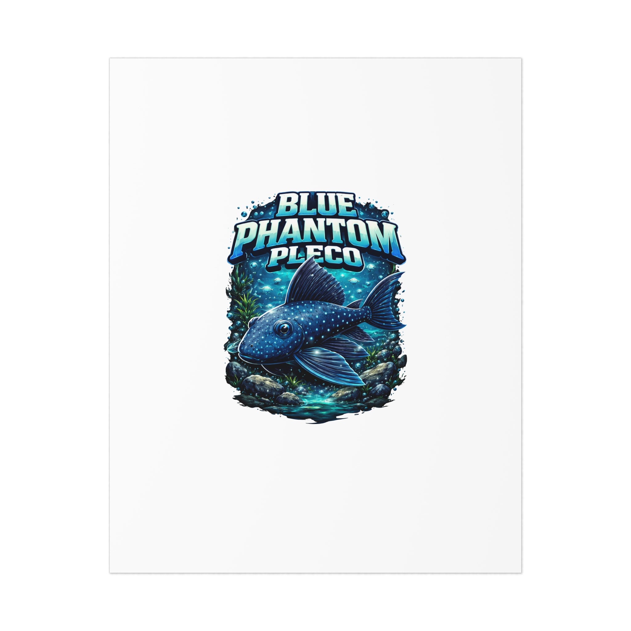 Blue Phantom Pleco L-128 – Premium Uncoated Matte Poster
