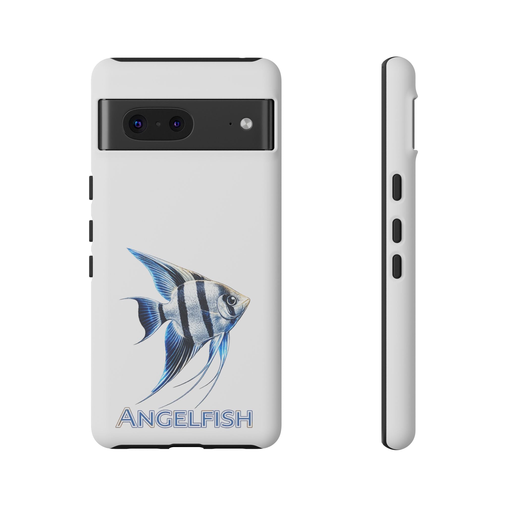 Angelfish Tough Phone Case – Durable Protective Case with Blue Tropical Fish Design