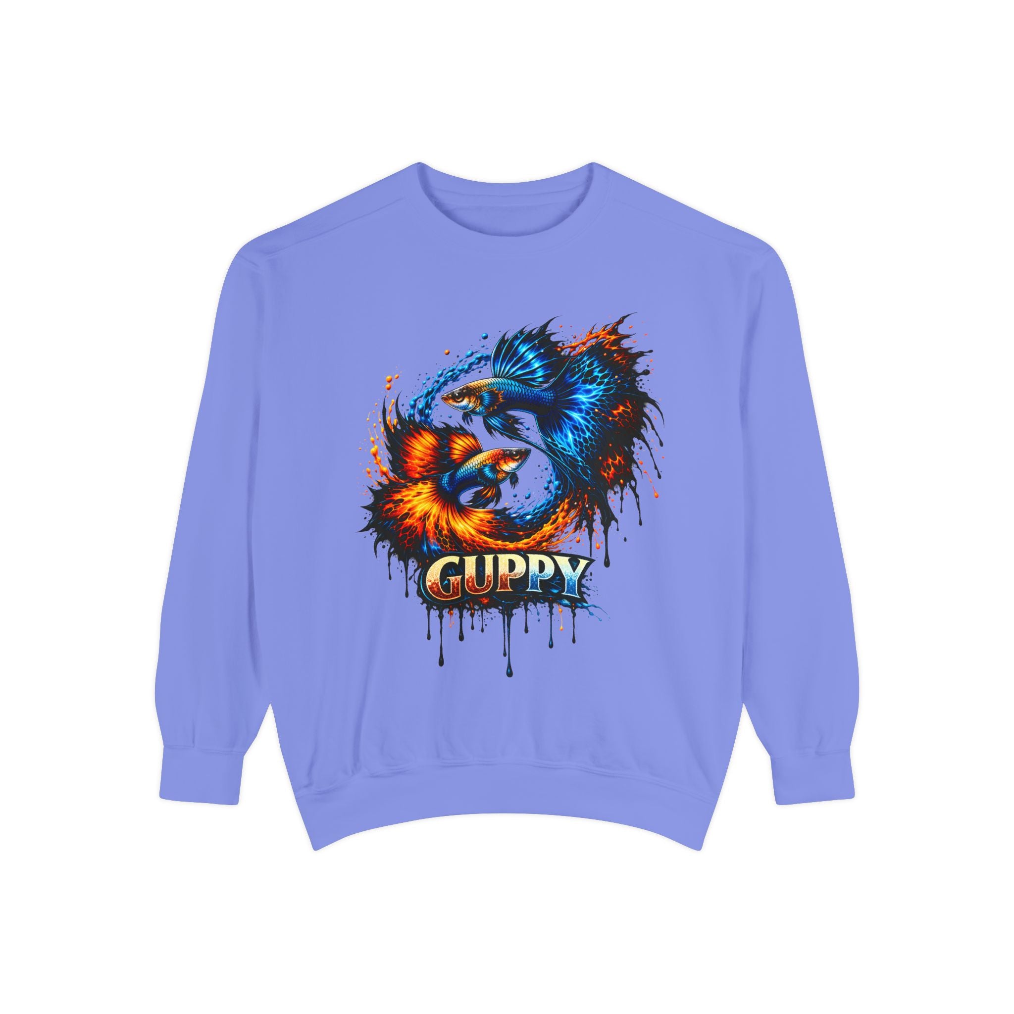 Fire & Ice Guppy – Premium "Neon Flare" Garment-Dyed Sweatshirt