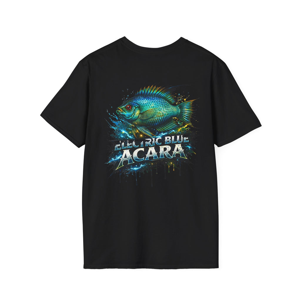 Electric Blue Acara Fish T-Shirt — Vibrant Angler Graphic Tee