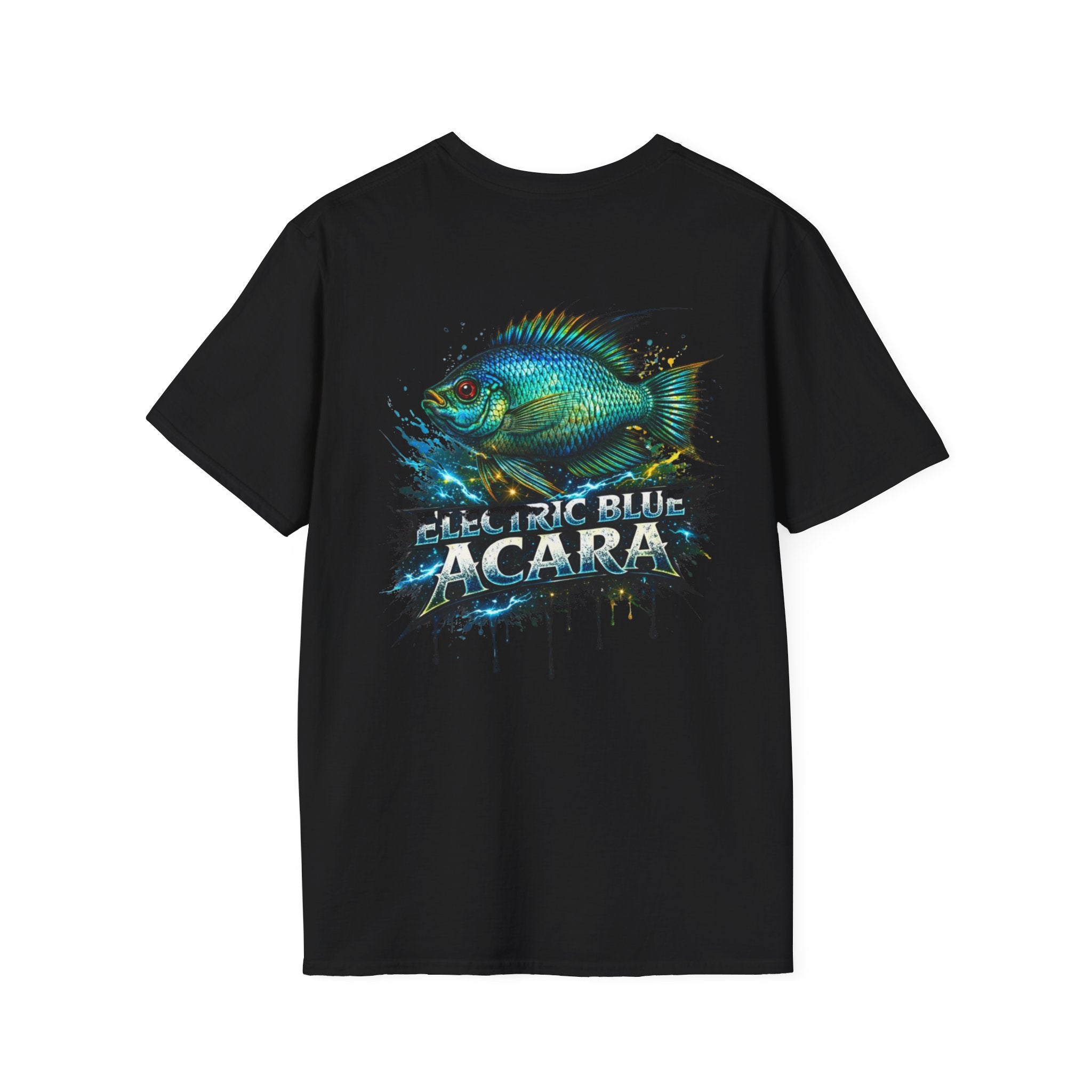 Electric Blue Acara Fish T-Shirt — Vibrant Angler Graphic Tee