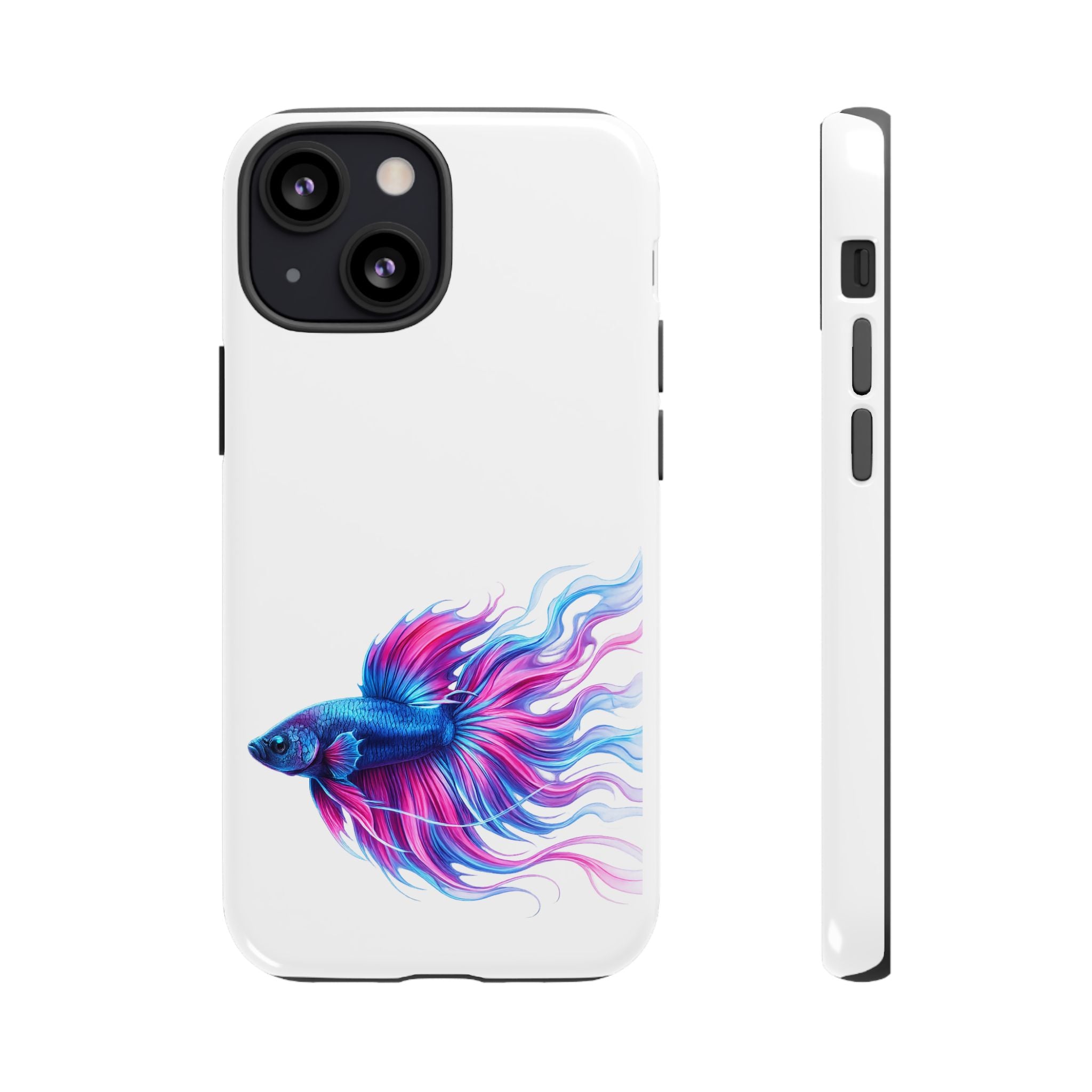 Betta Fish Tough Phone Case — Colorful Watercolor Fish Protective Cover
