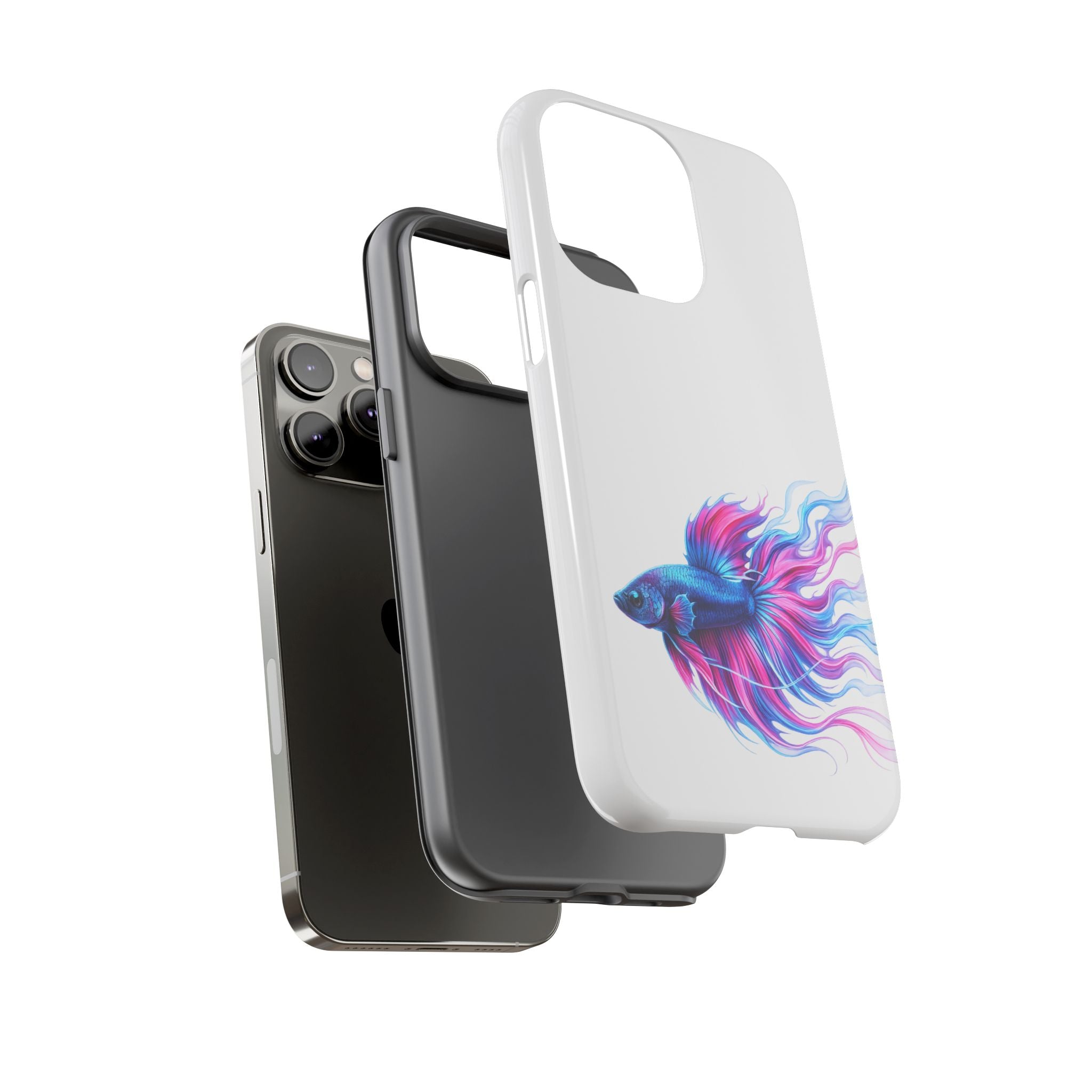 Betta Fish Tough Phone Case — Colorful Watercolor Fish Protective Cover