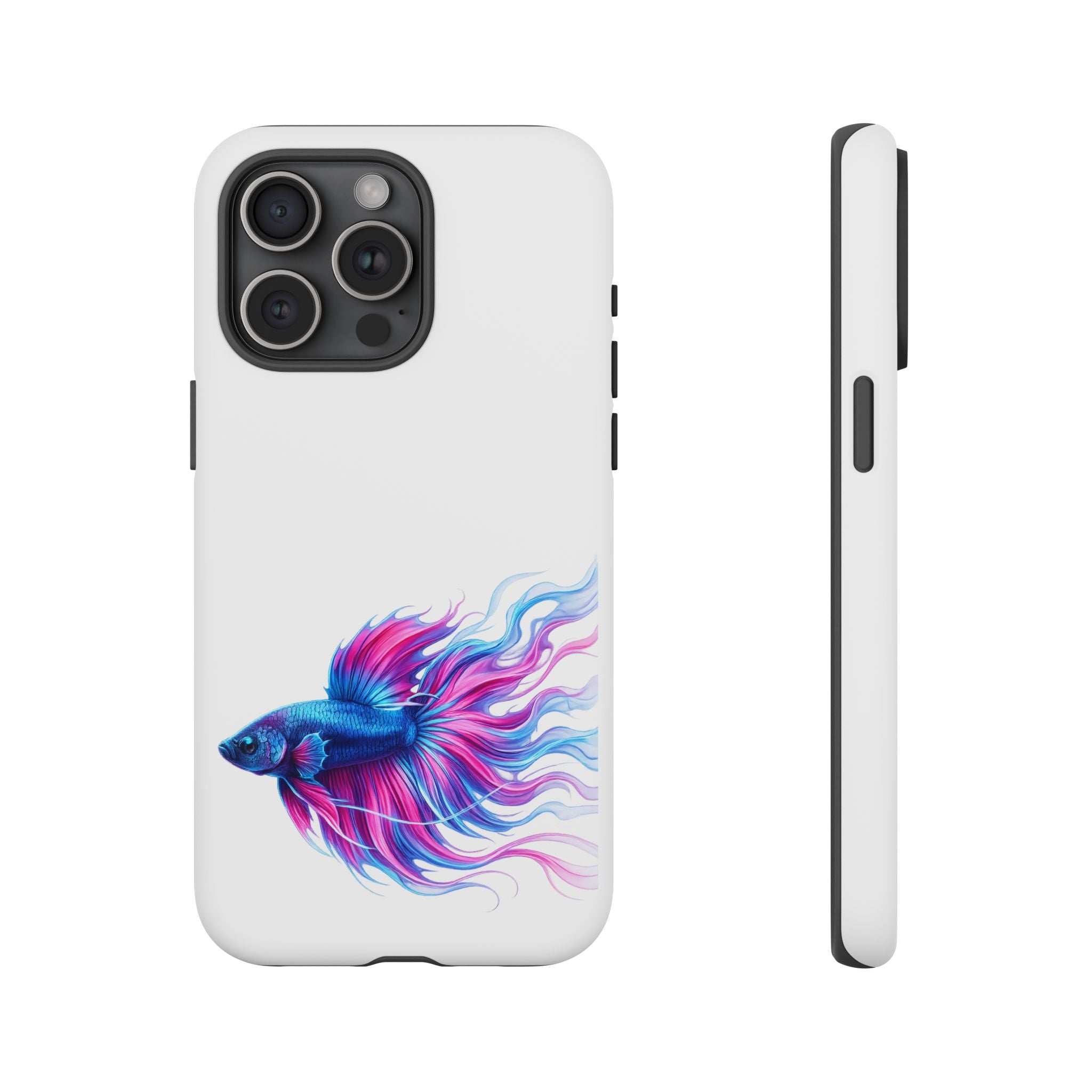 Betta Fish Tough Phone Case — Colorful Watercolor Fish Protective Cover