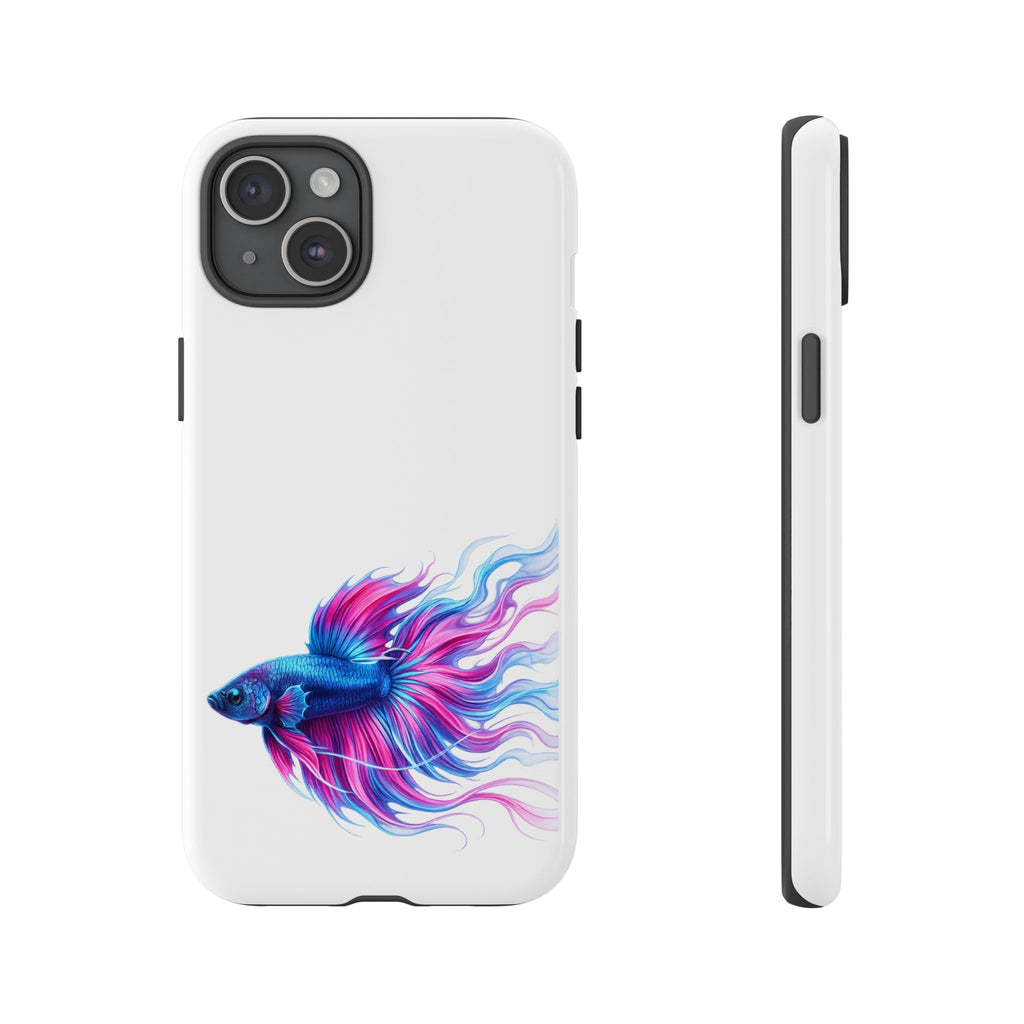 Betta Fish Tough Phone Case — Colorful Watercolor Fish Protective Cover
