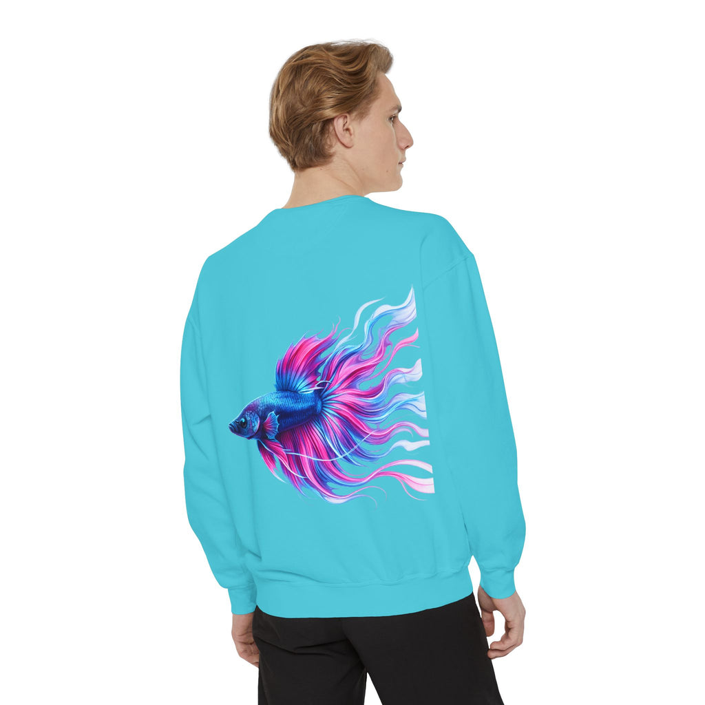 Betta Bliss Sweatshirt — Colorful Betta Fish Graphic Crewneck