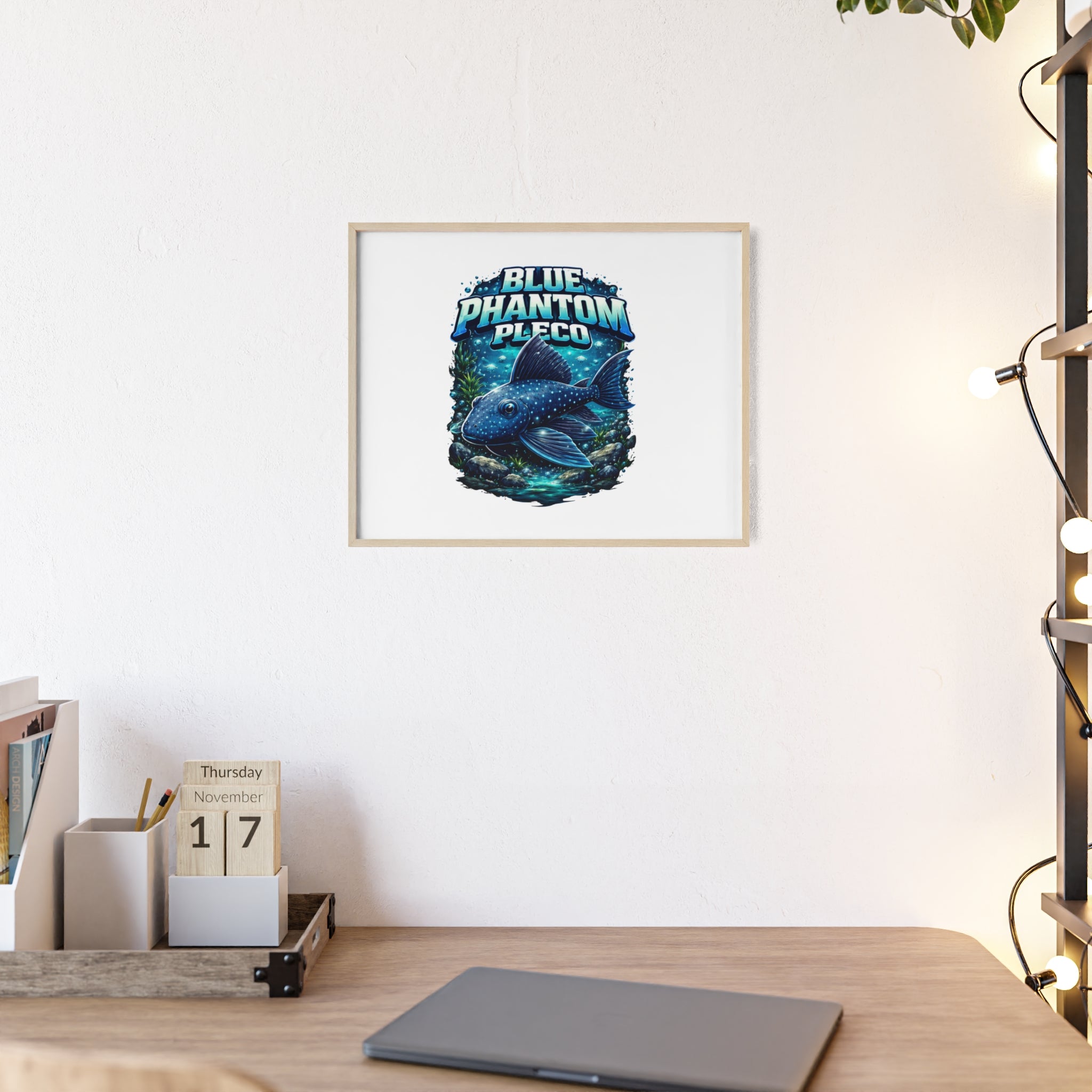 Blue Phantom Pleco Poster — Framed Aquarium Fish Wall Art