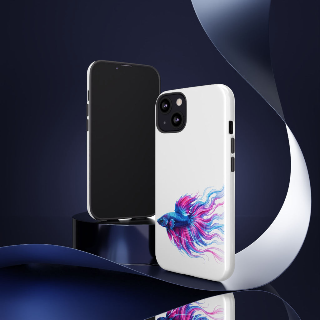 Betta Fish Tough Phone Case — Colorful Watercolor Fish Protective Cover