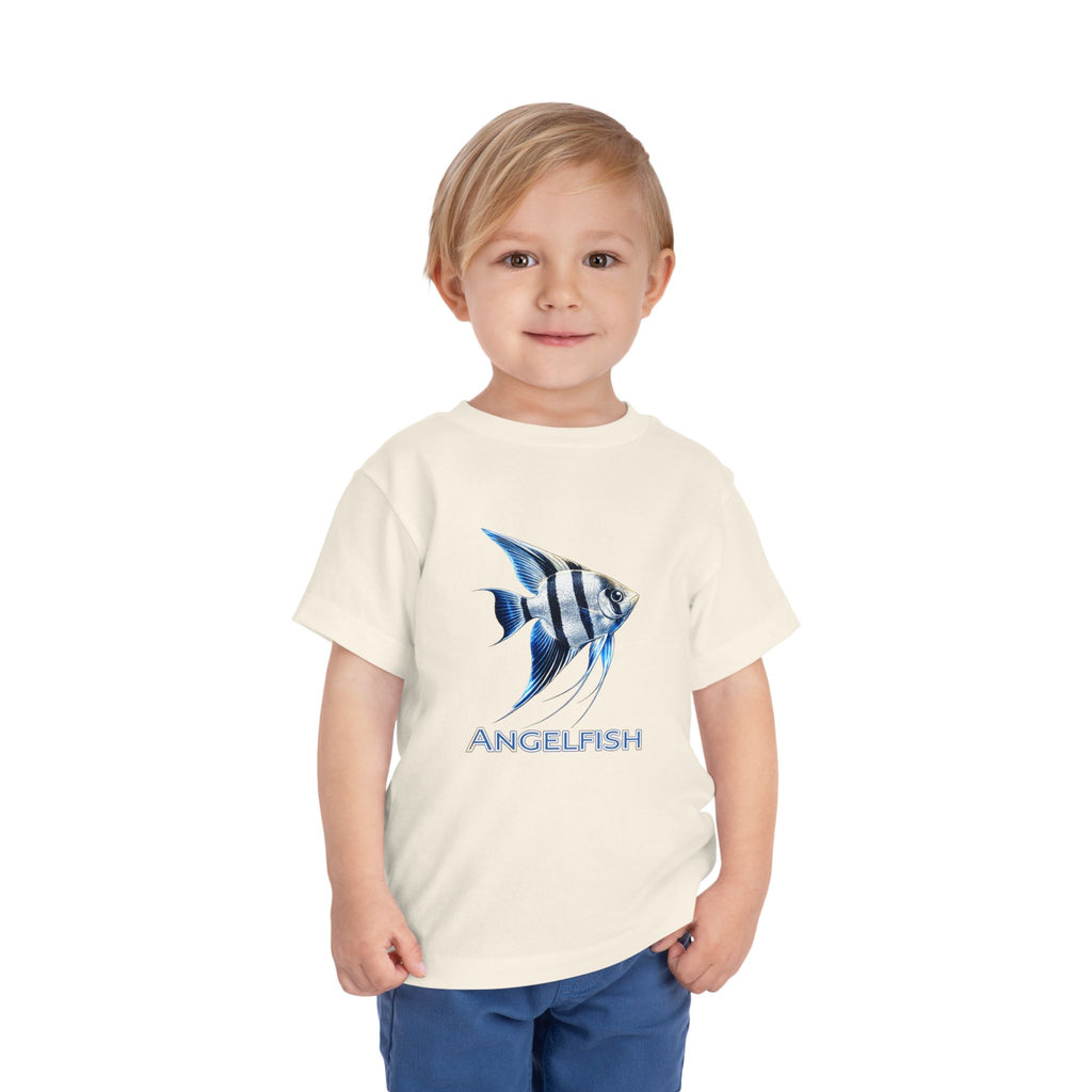 Angelfish Toddler Tee – Blue Aquarium Fish Graphic Shirt