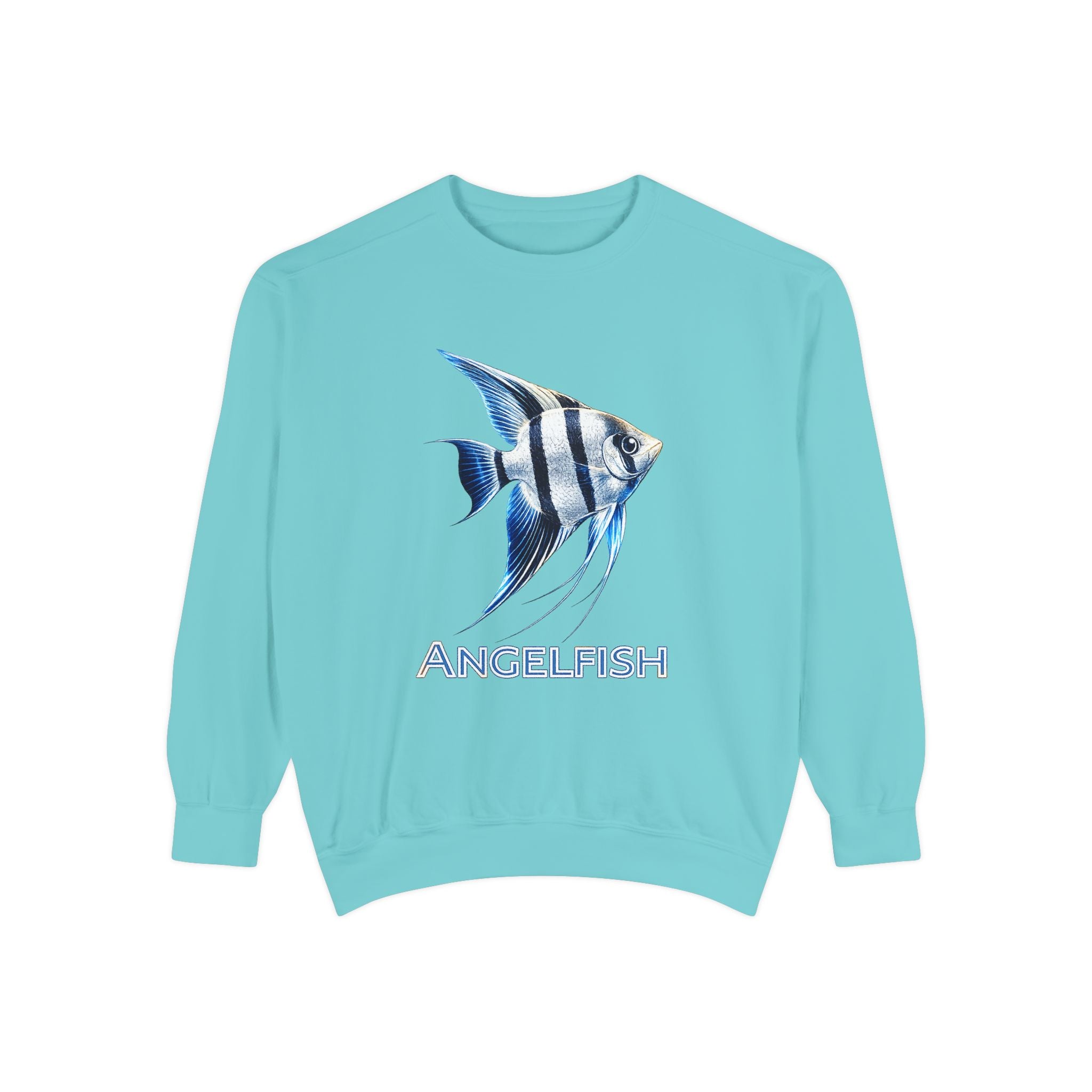 Angelfish Graphic Sweatshirt — Blue Tropical Fish Crewneck