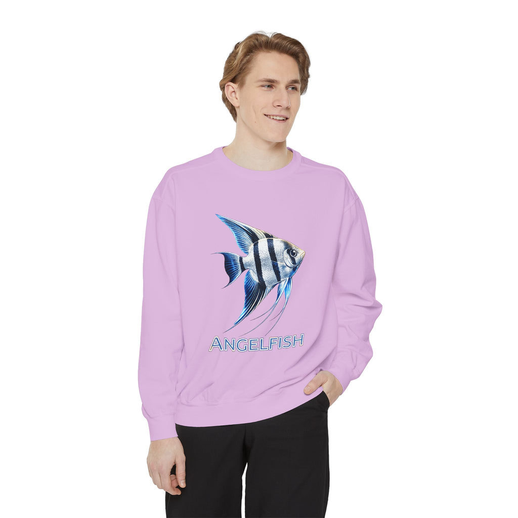 Angelfish Graphic Sweatshirt — Blue Tropical Fish Crewneck