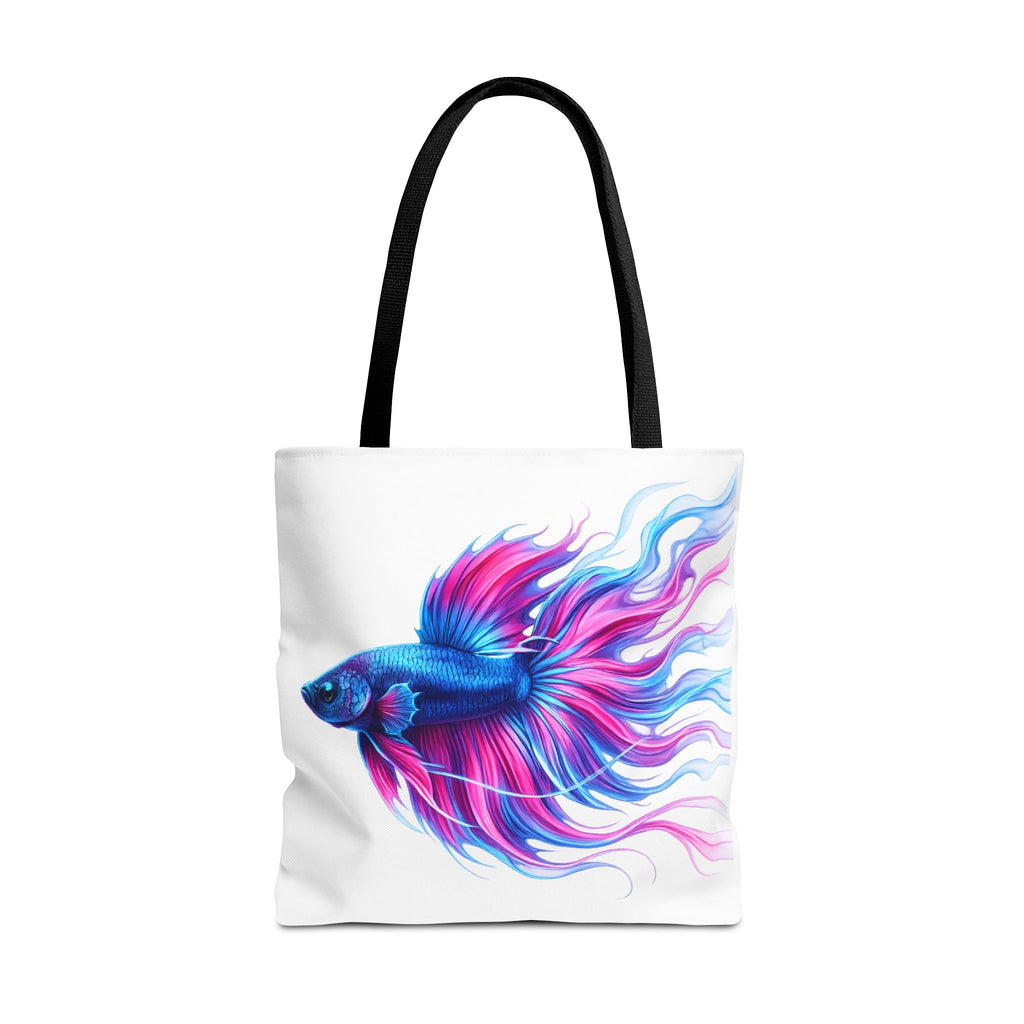 Colorful Betta Fish Tote Bag — Vibrant Blue & Pink Aquatic Art Beach Tote