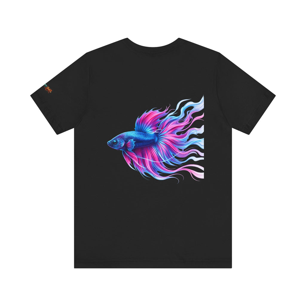 Betta Fish Graphic Tee — Vibrant Blue & Pink Aquatic Art T‑Shirt