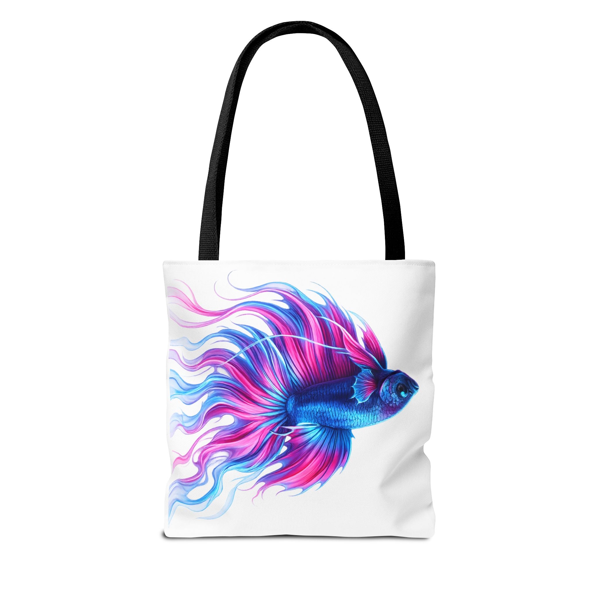 Colorful Betta Fish Tote Bag — Vibrant Blue & Pink Aquatic Art Beach Tote