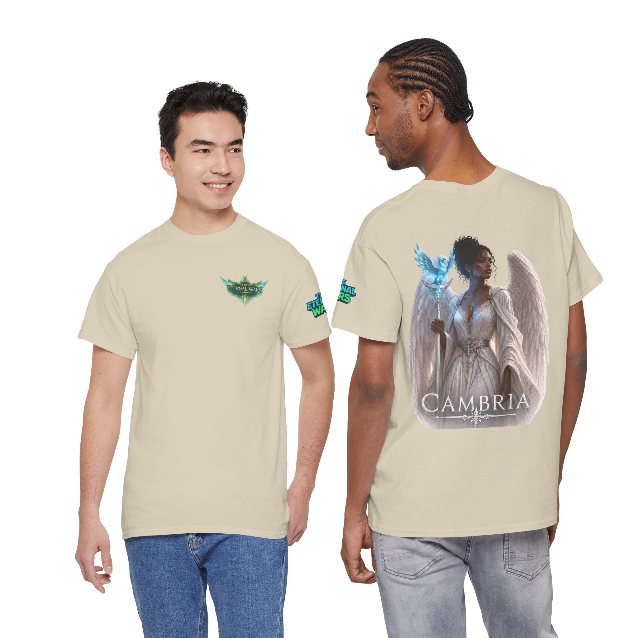 The Eternal Wars Graphic Tee – "Cambria" Winged Warrior Shirt