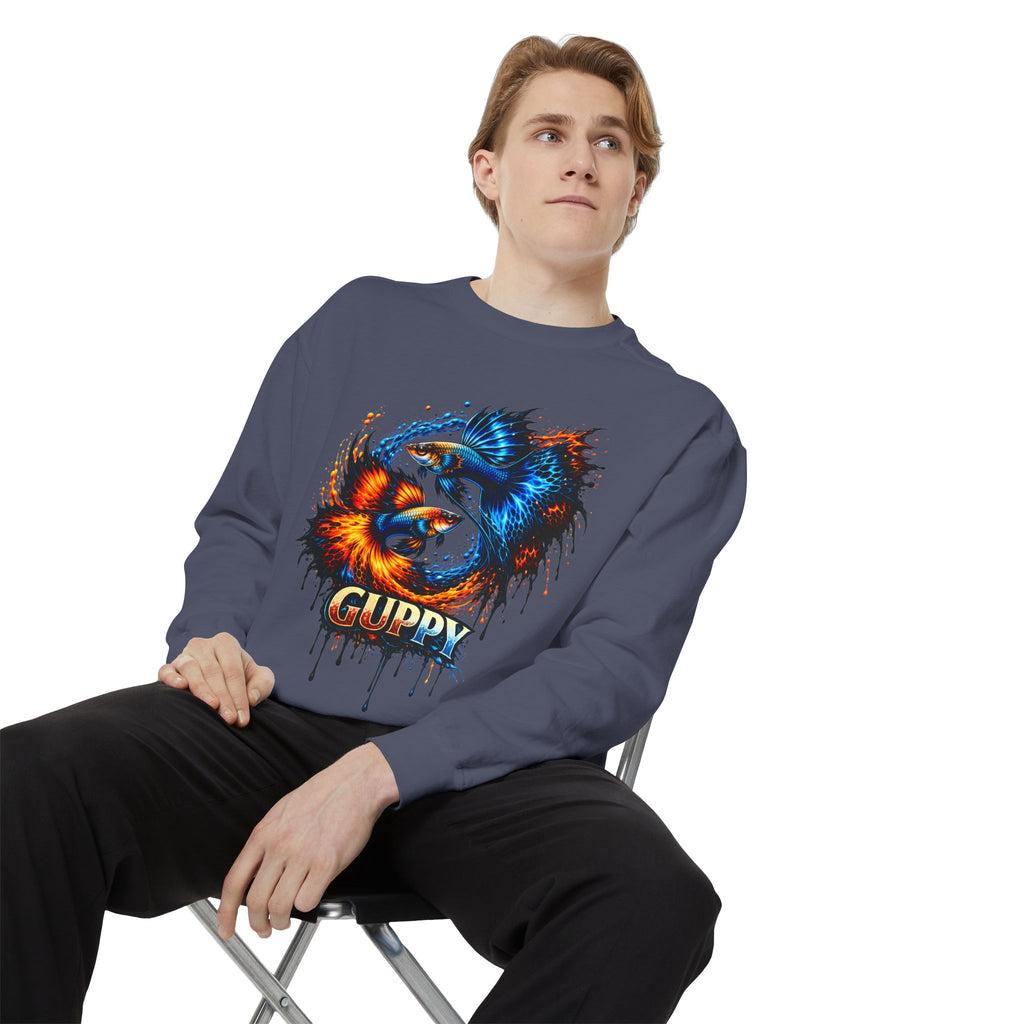 Fire & Ice Guppy – Premium "Neon Flare" Garment-Dyed Sweatshirt
