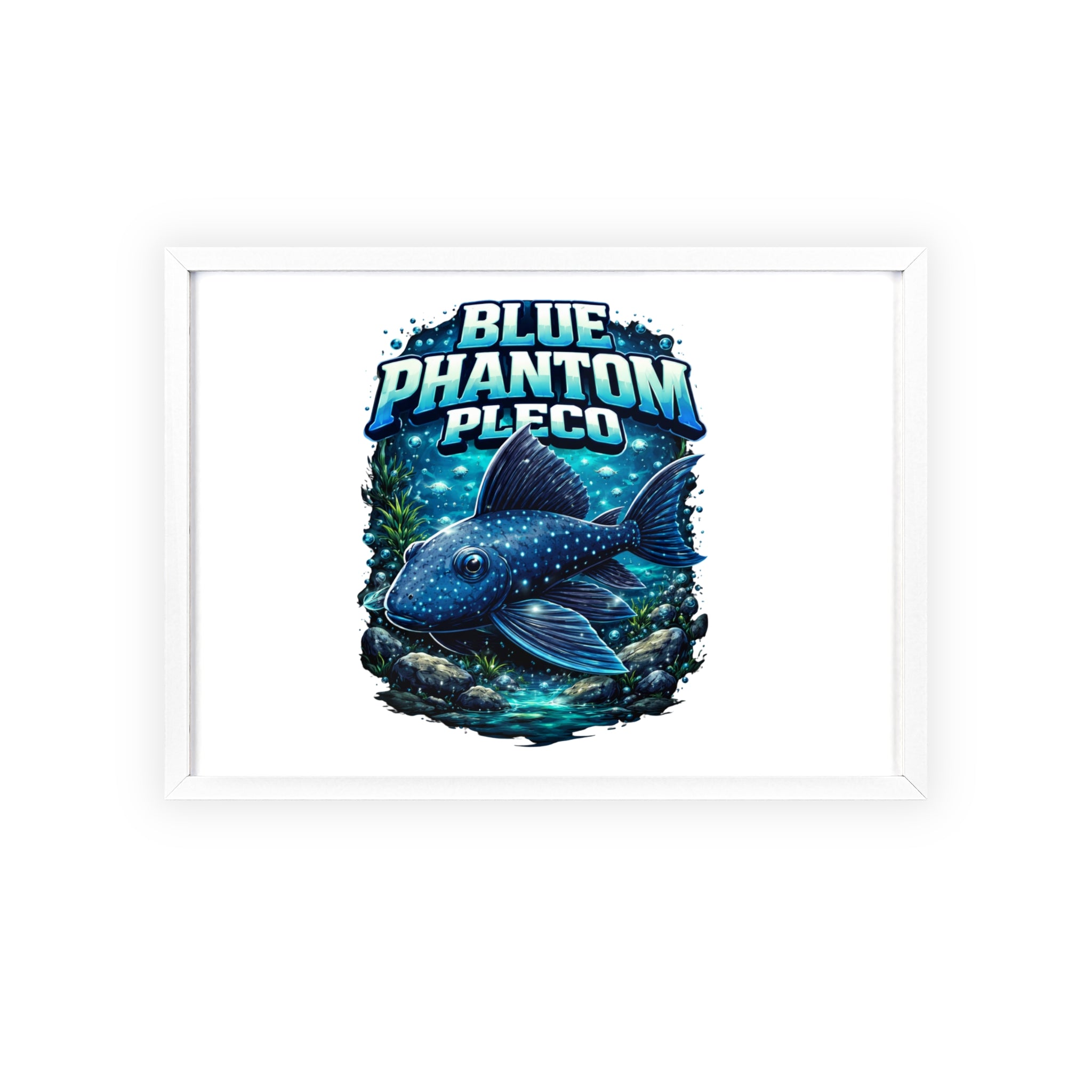 Blue Phantom Pleco Poster — Framed Aquarium Fish Wall Art