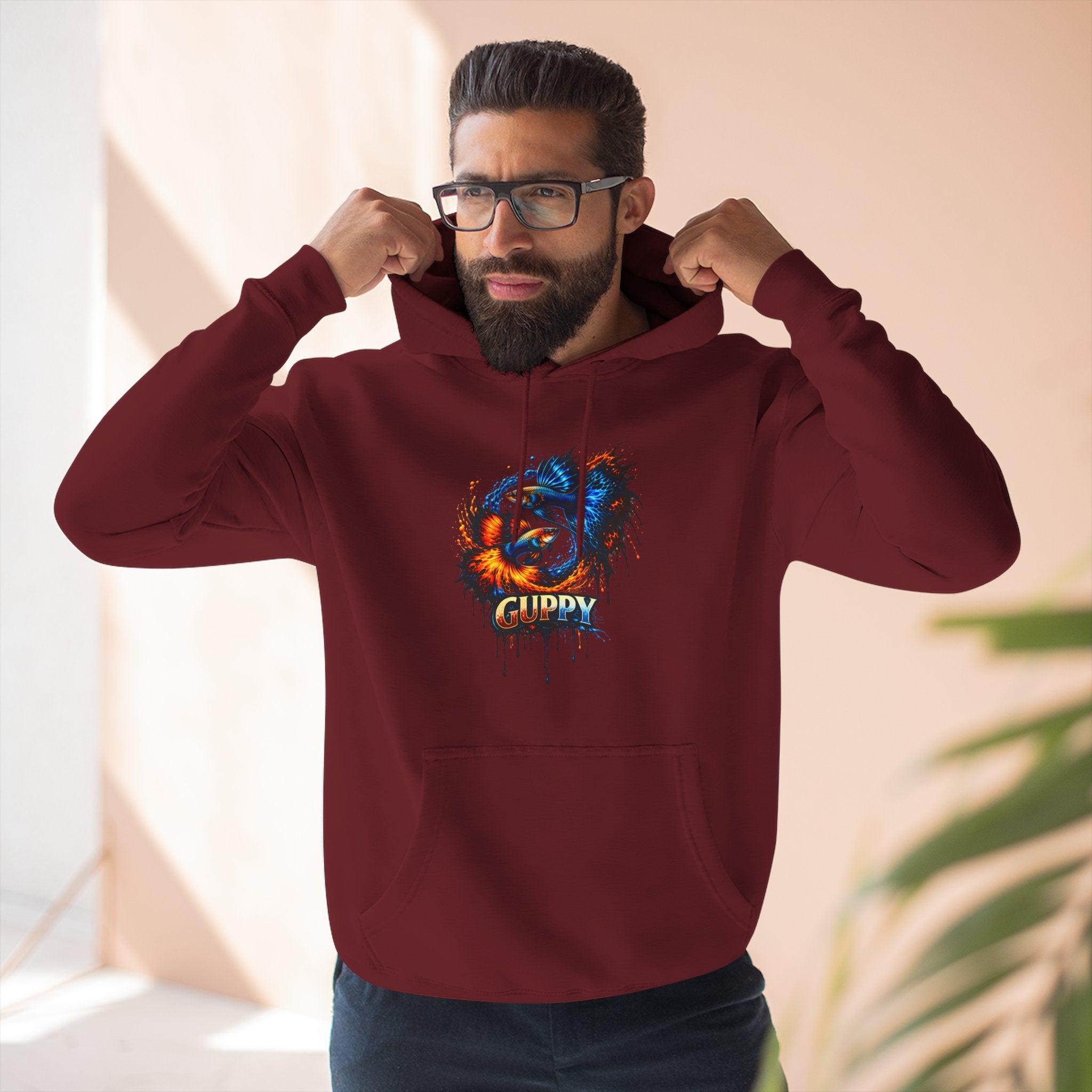Fire & Ice Guppy – Premium Three-Panel Fleece Hoodie