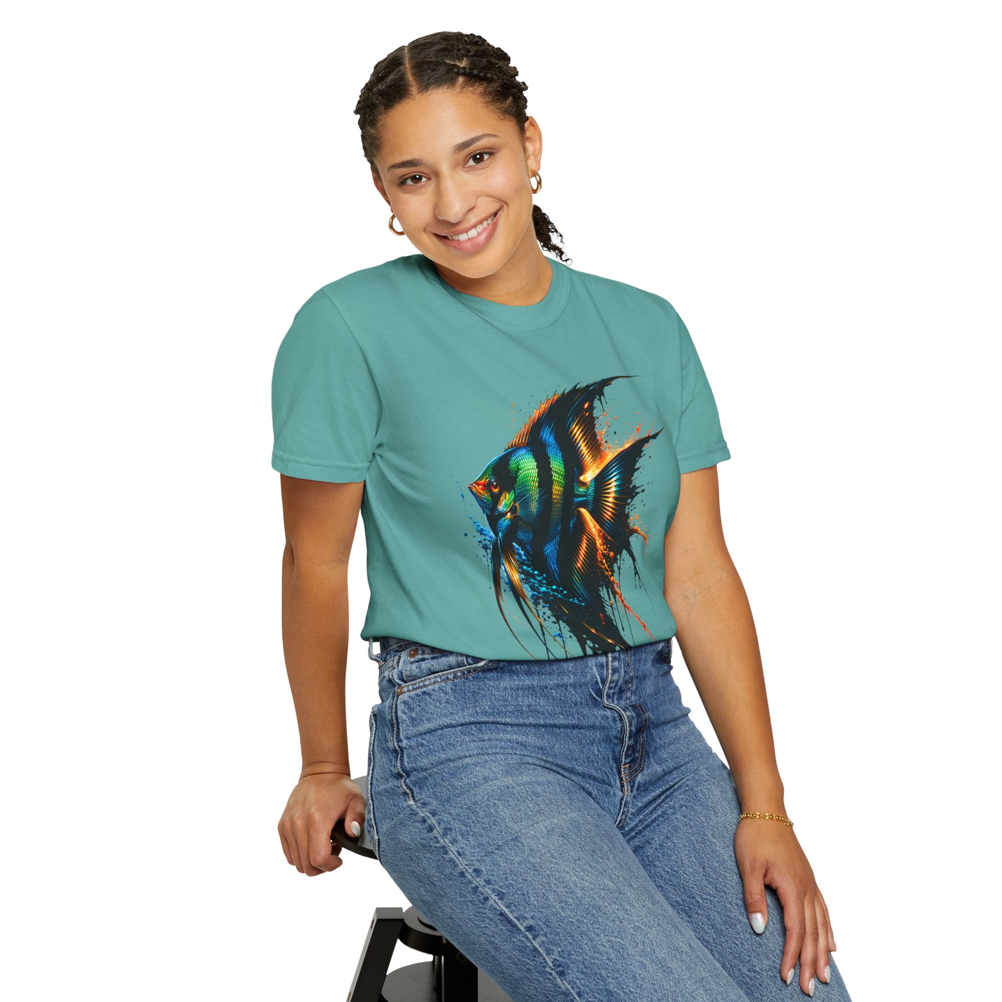 Vibrant Drip Angelfish Graphic Tee