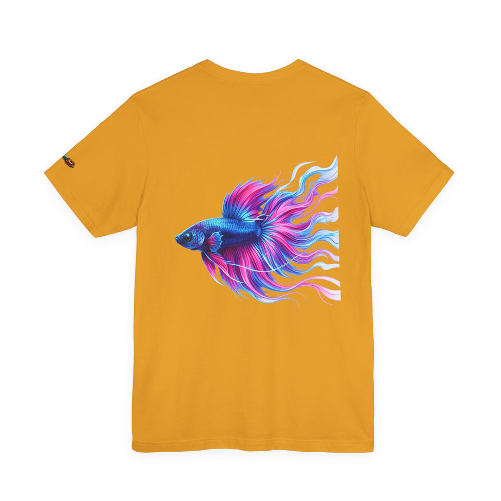 Betta Fish Graphic Tee — Vibrant Blue & Pink Aquatic Art T‑Shirt
