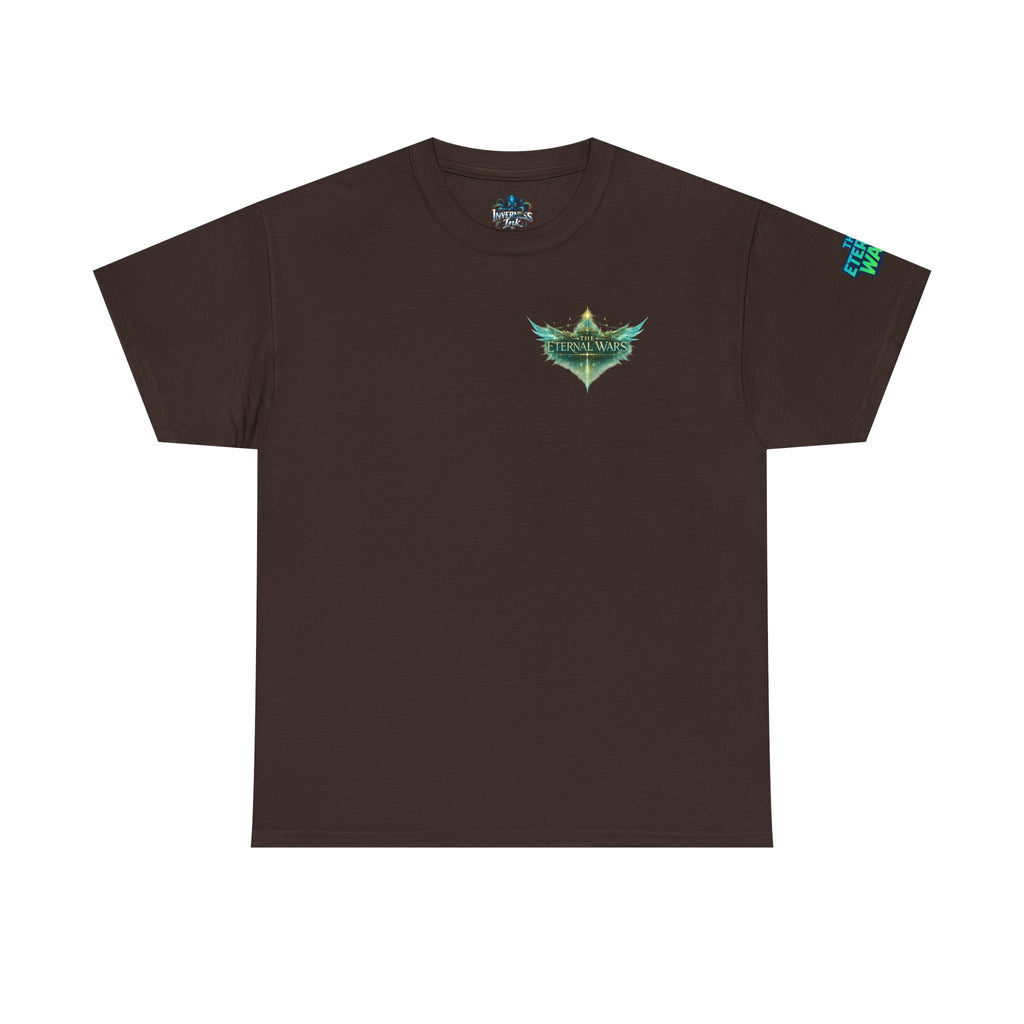 T-Shirt — Nature Warrior Graphic Tee with Man and Dog Illustration
