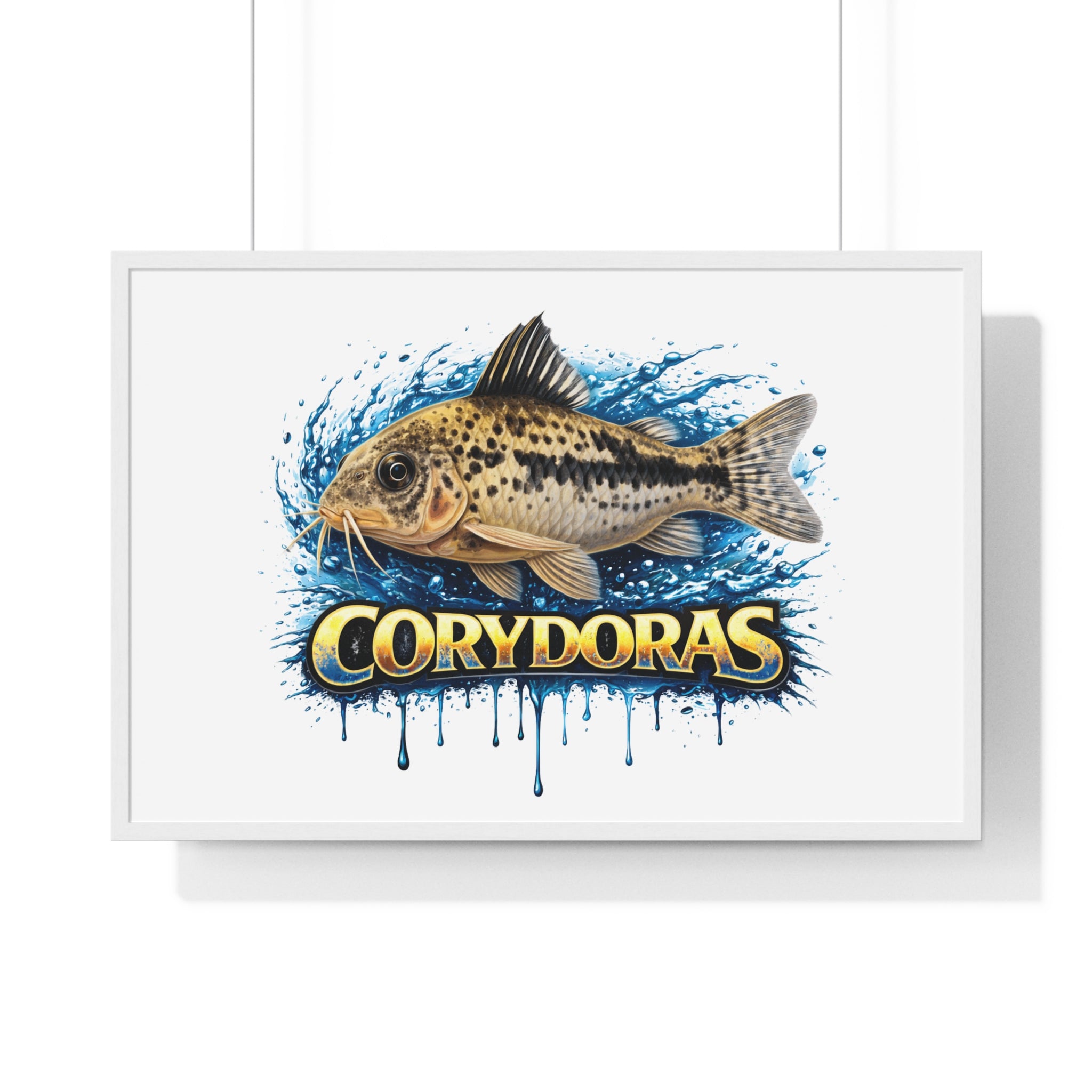 Peppered Corydoras Fish Framed Poster — Aquarium Wall Art
