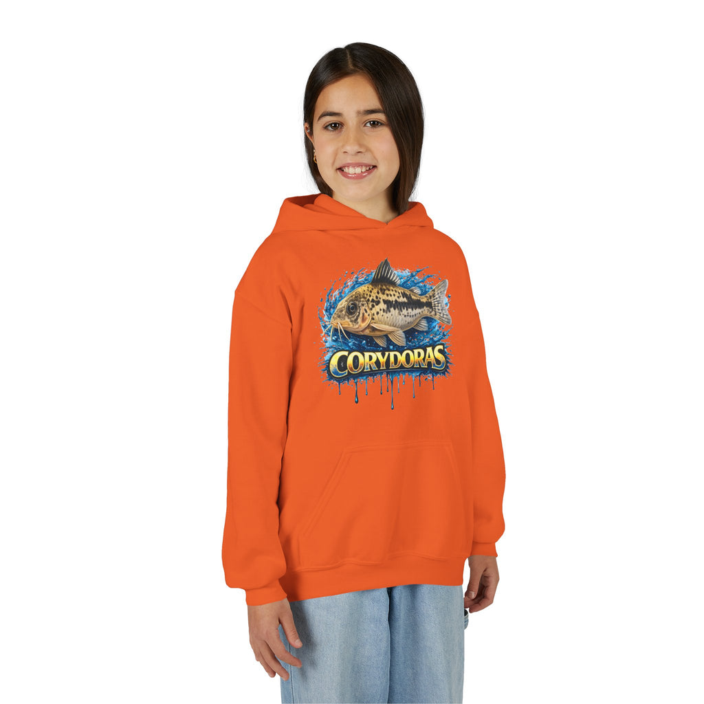 Corydoras Fish Youth Hoodie — Colorful Aquarium Catfish Design