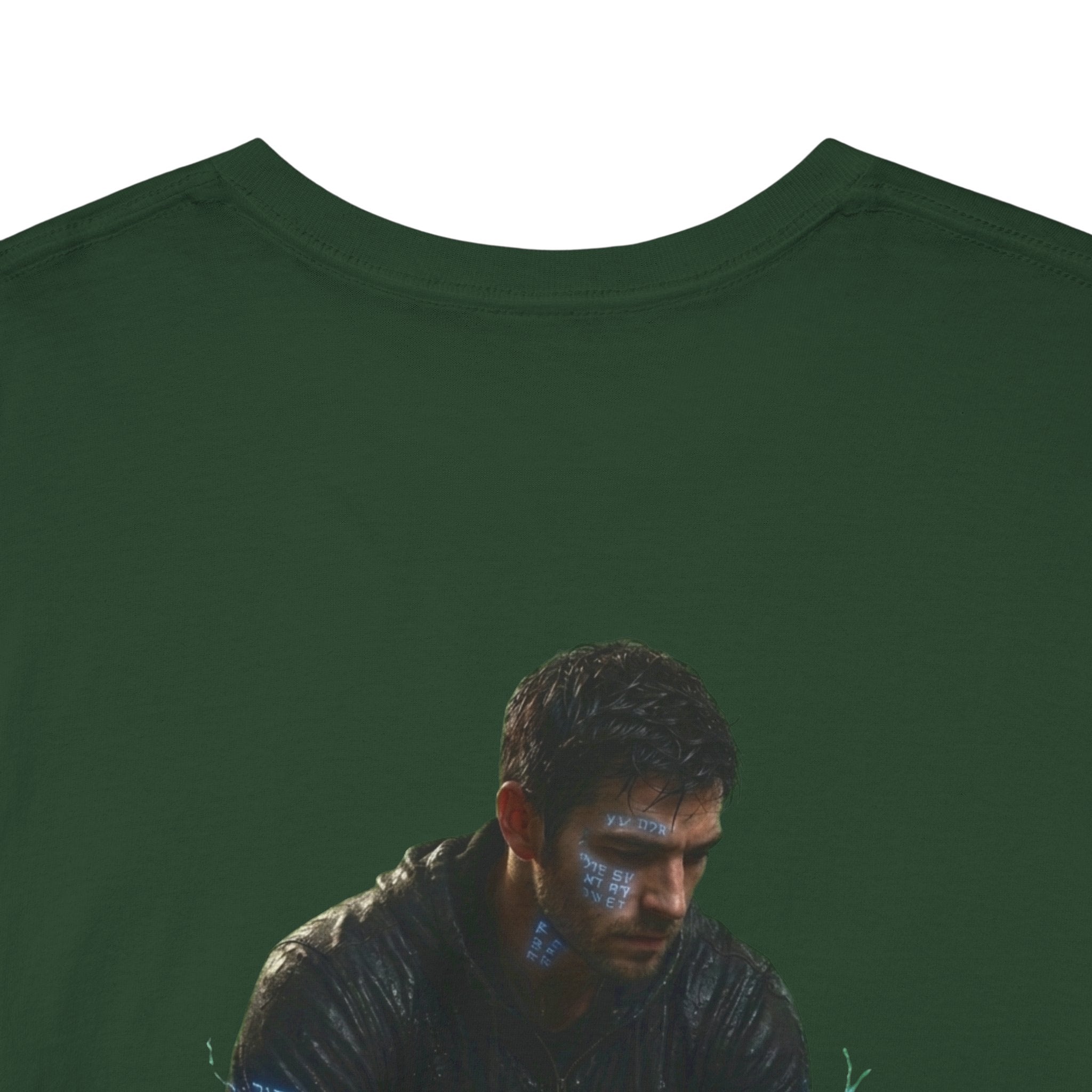 T-Shirt — Nature Warrior Graphic Tee with Man and Dog Illustration