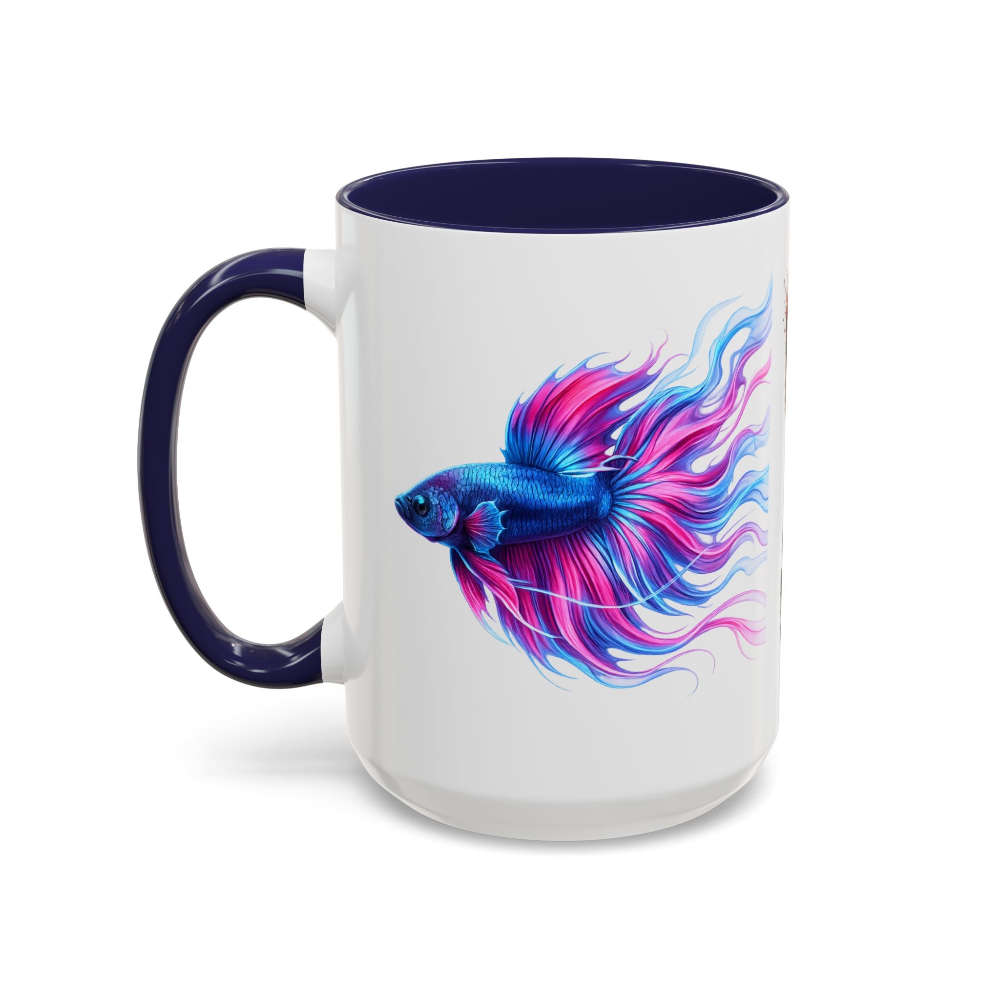 Betta Fish Accent Coffee Mug — Vibrant Neon Betta Design (11/15 oz)