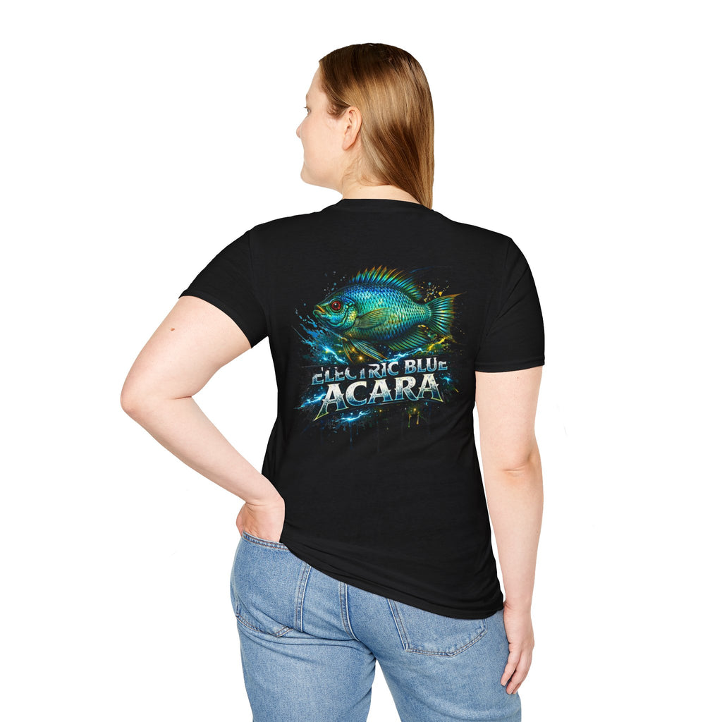 Electric Blue Acara Fish T-Shirt — Vibrant Angler Graphic Tee