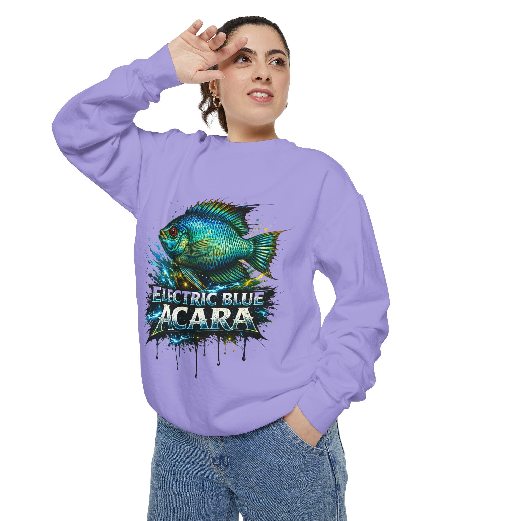 Electric Blue Acara – Garment-Dyed Premium Sweatshirt