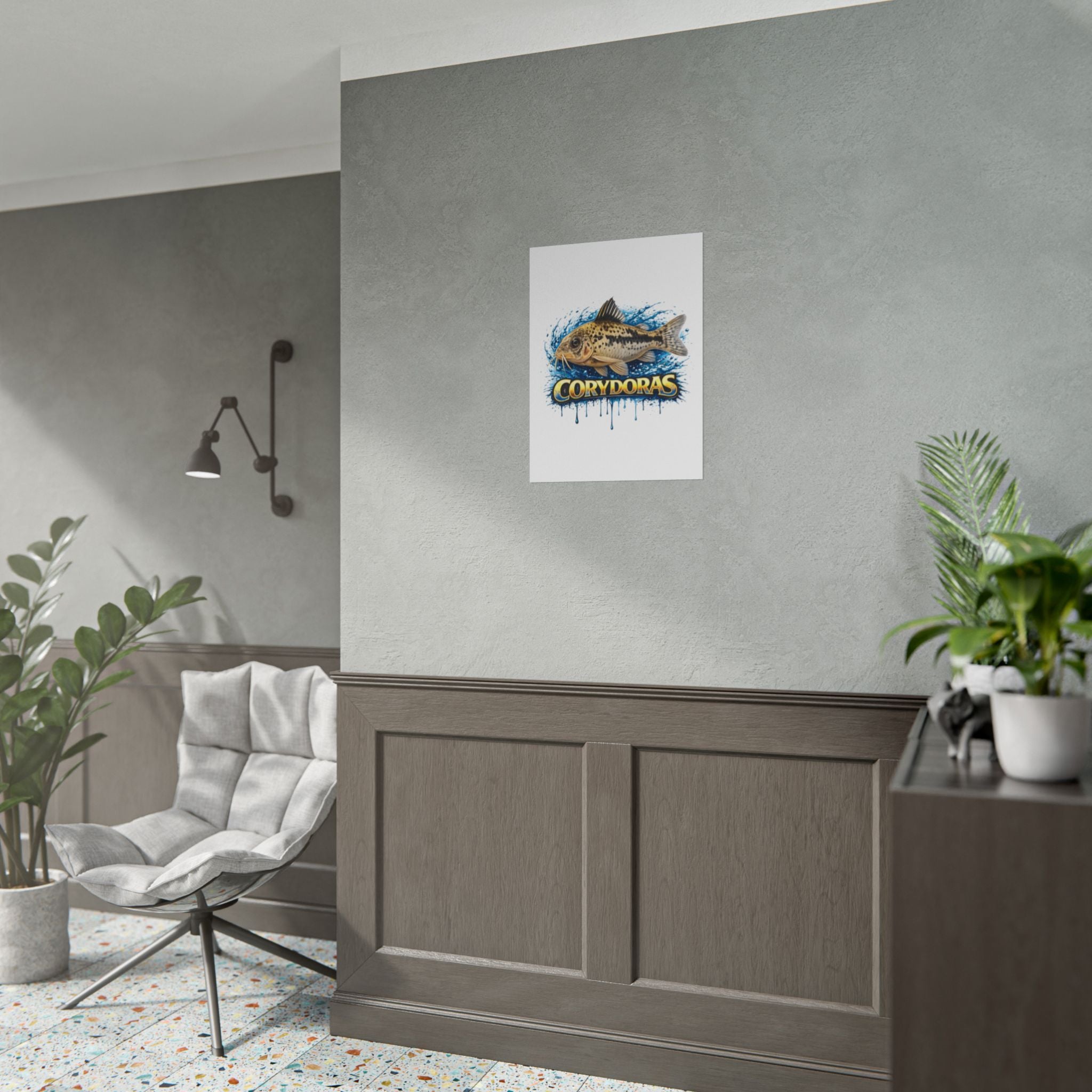 Corydoras Aquarium Fish Poster — Rolled Decorative Wall Art for Fishkeepers