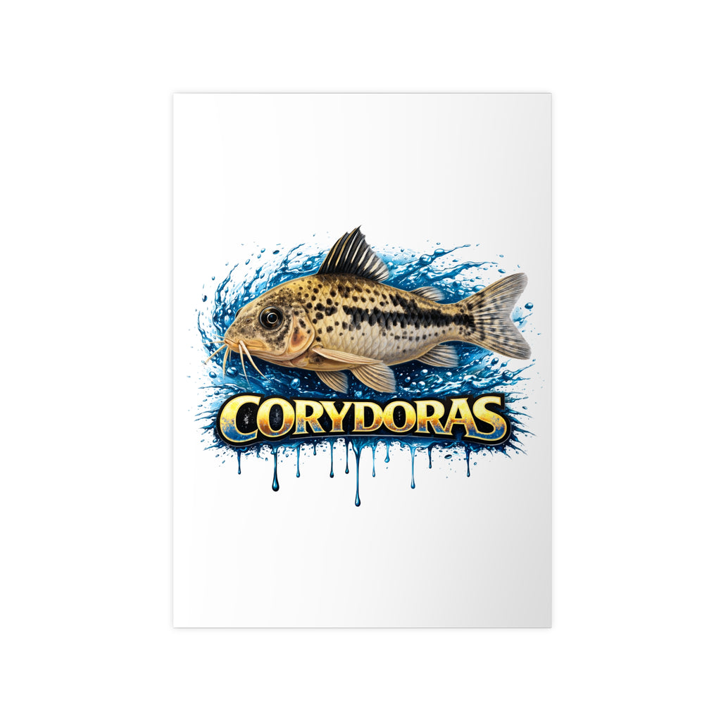 Peppered Cory Photopaper Poster — Colorful Aquarium Catfish Art Print