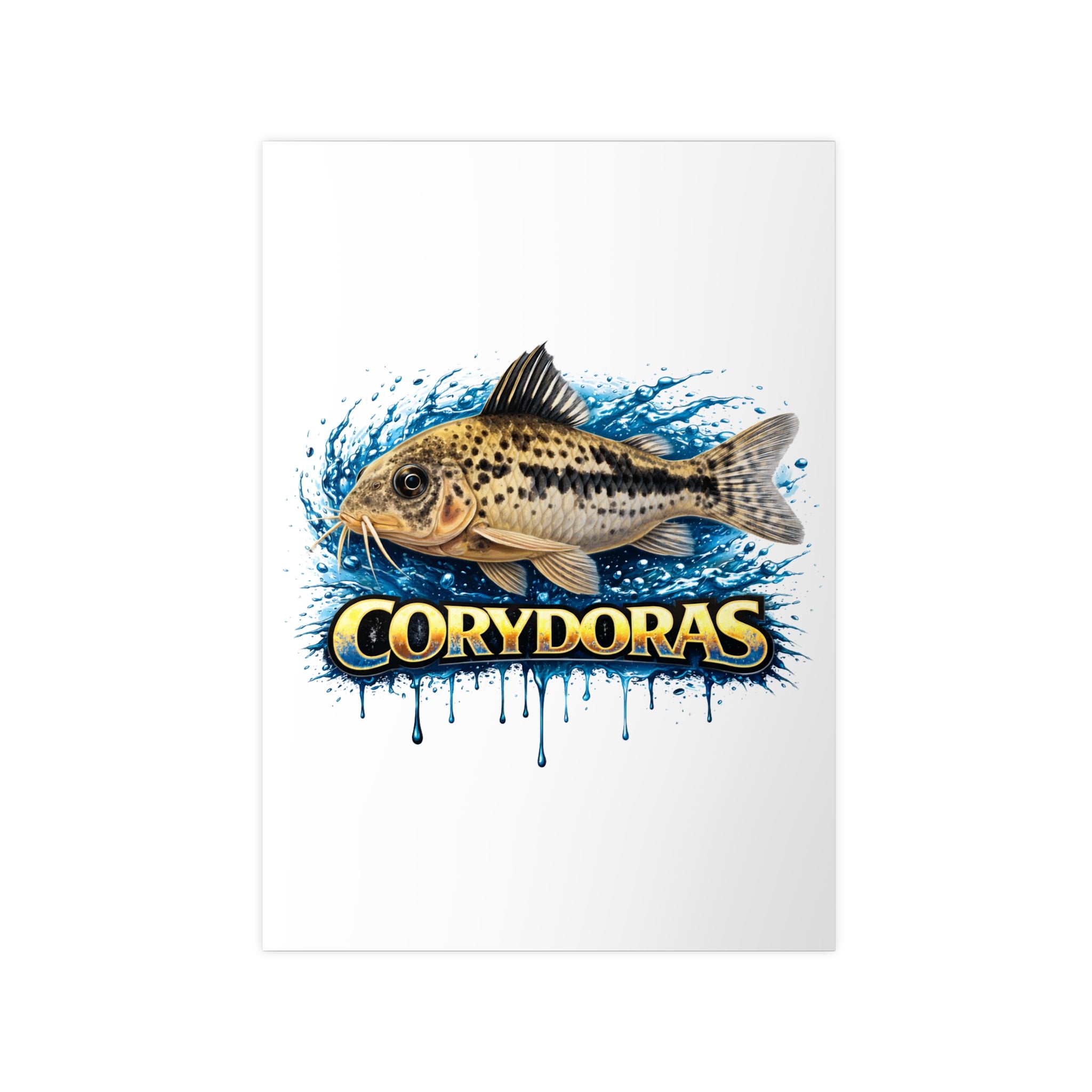 Peppered Cory Photopaper Poster — Colorful Aquarium Catfish Art Print