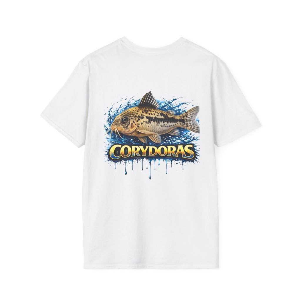 Corydoras Fish T-Shirt — Aquarium Catfish Tee with Splash Graphic
