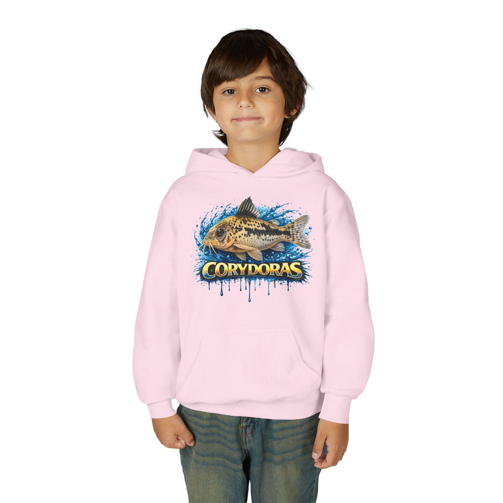 Corydoras Fish Youth Hoodie — Colorful Aquarium Catfish Design