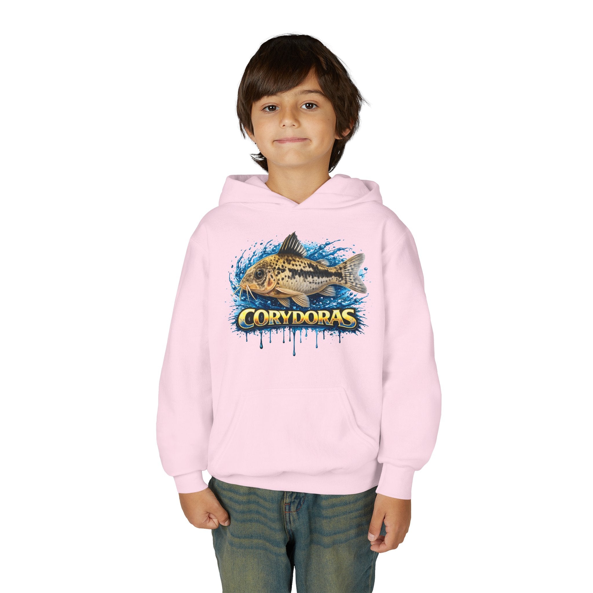 Corydoras Fish Youth Hoodie — Colorful Aquarium Catfish Design