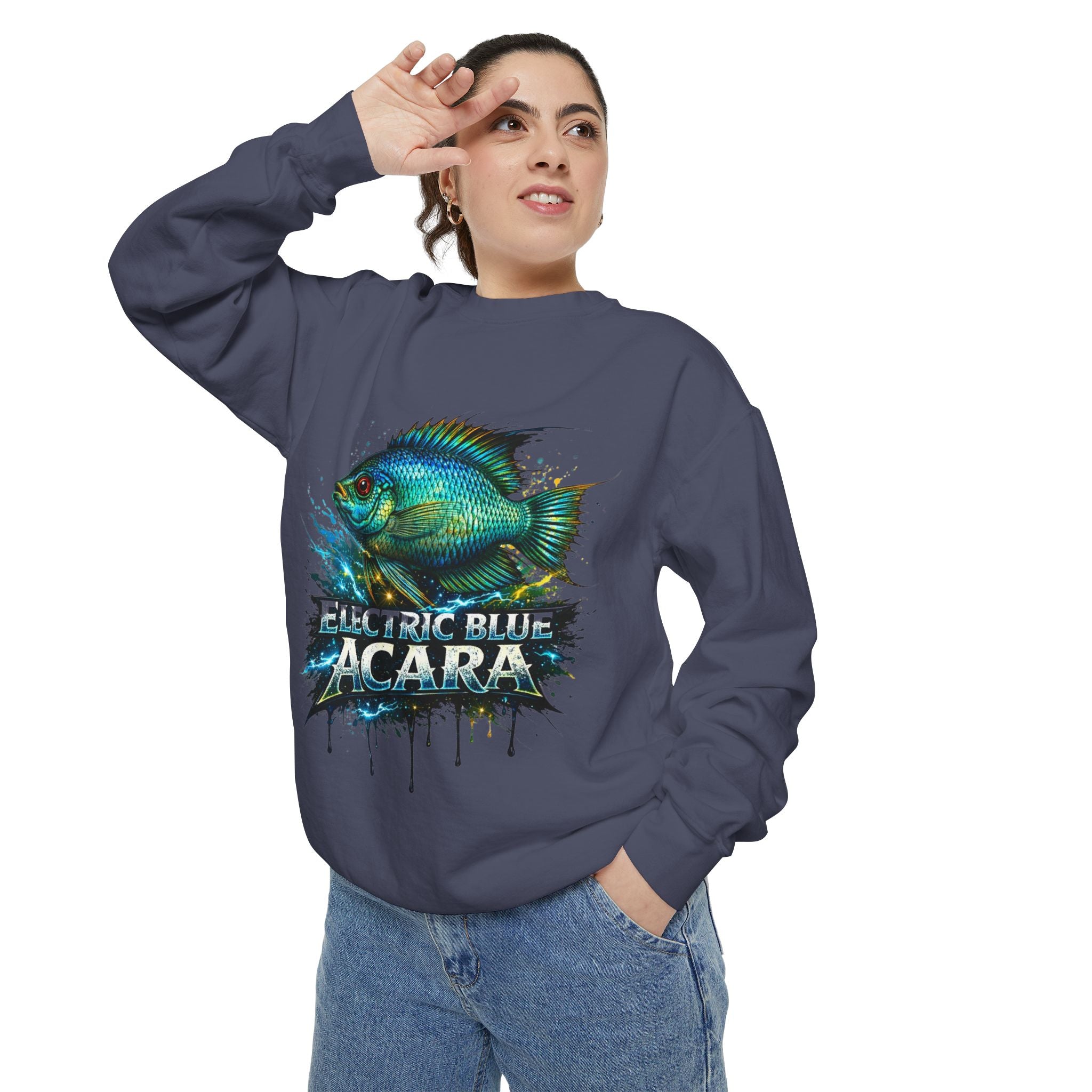 Electric Blue Acara – Garment-Dyed Premium Sweatshirt